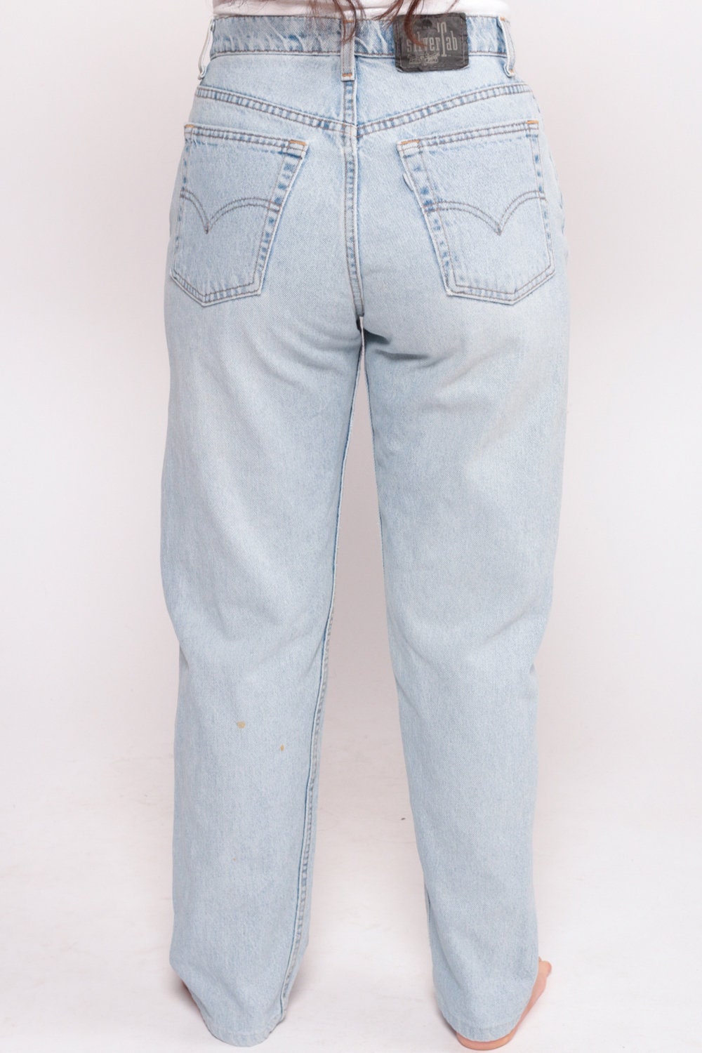 Levis Silvertab High Waist Mom Jeans Light Blue Denim 90s Medium 10
