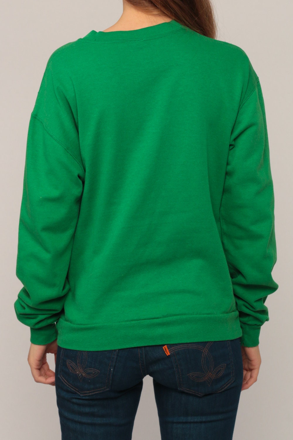 80s Untouchables Angel Devil Sweatshirt Green Graphic Crewneck Medium