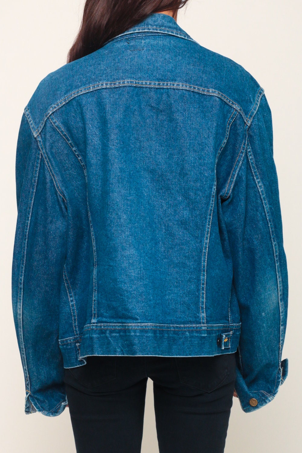 80s Lee Denim Jacket Blue Stone Wash Unisex Trucker Large