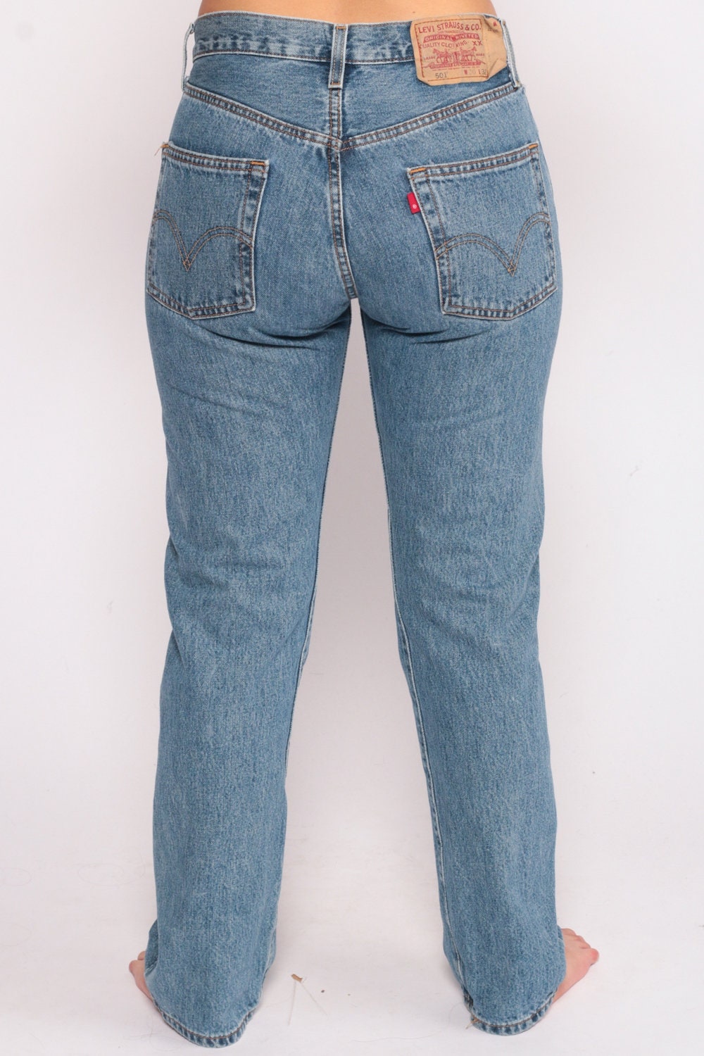 80s Levi's 501 High Waist Blue Denim Jeans Button Fly Medium