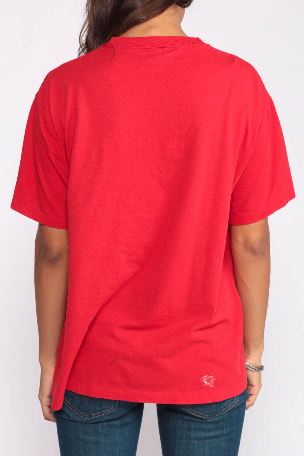 80s Colorado Hot Air Balloon Graphic T-Shirt Red Reach For The Sky Extra Large