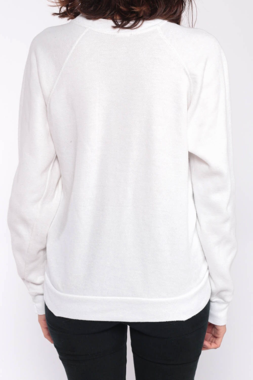 80s Butterfly Papillions Sweatshirt White Graphic Crewneck Extra Small