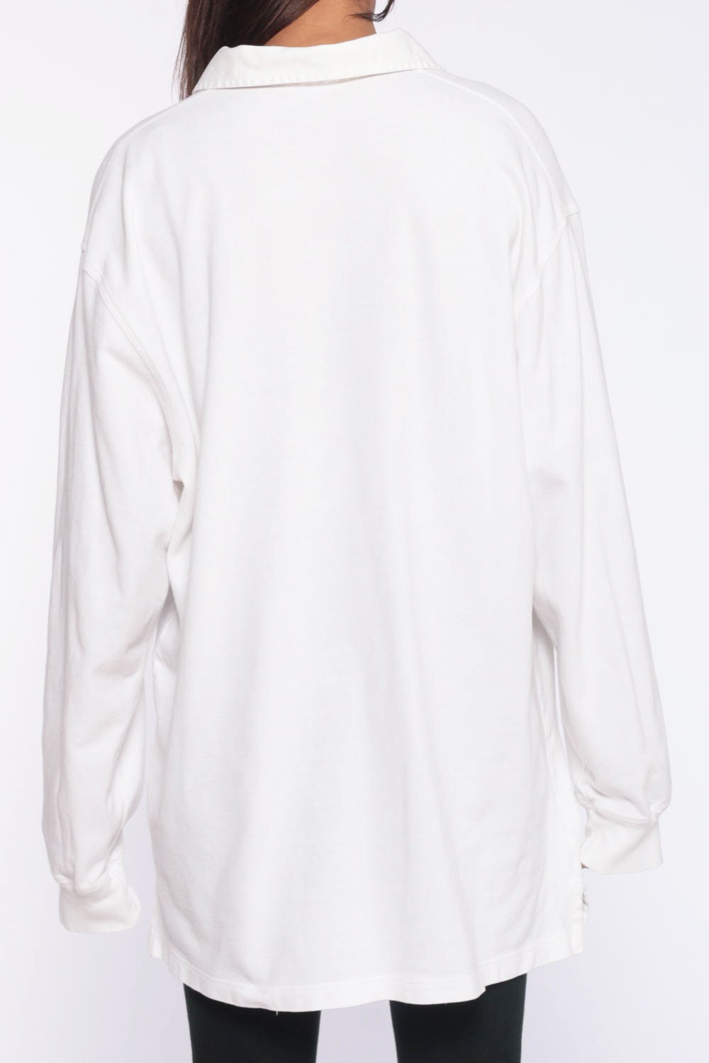 Ralph Lauren Polo Shirt Yacht Challenge 90s Long Sleeve White Cotton Extra Large