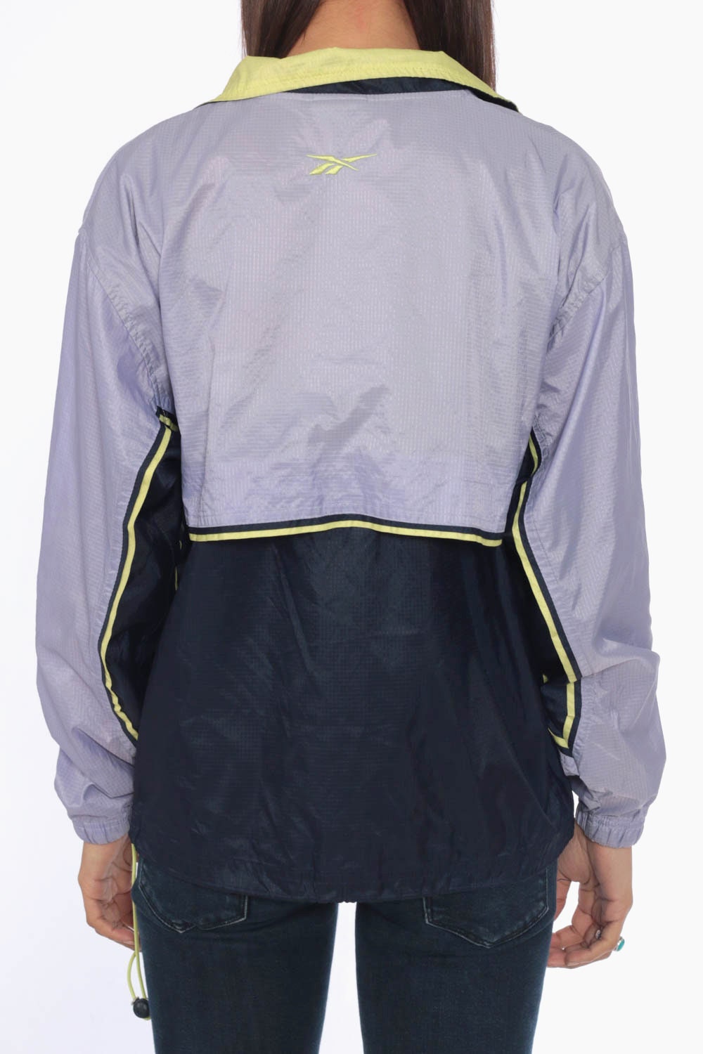90s Reebok Windbreaker Jacket Purple Blue Colour Block Nylon Track Medium