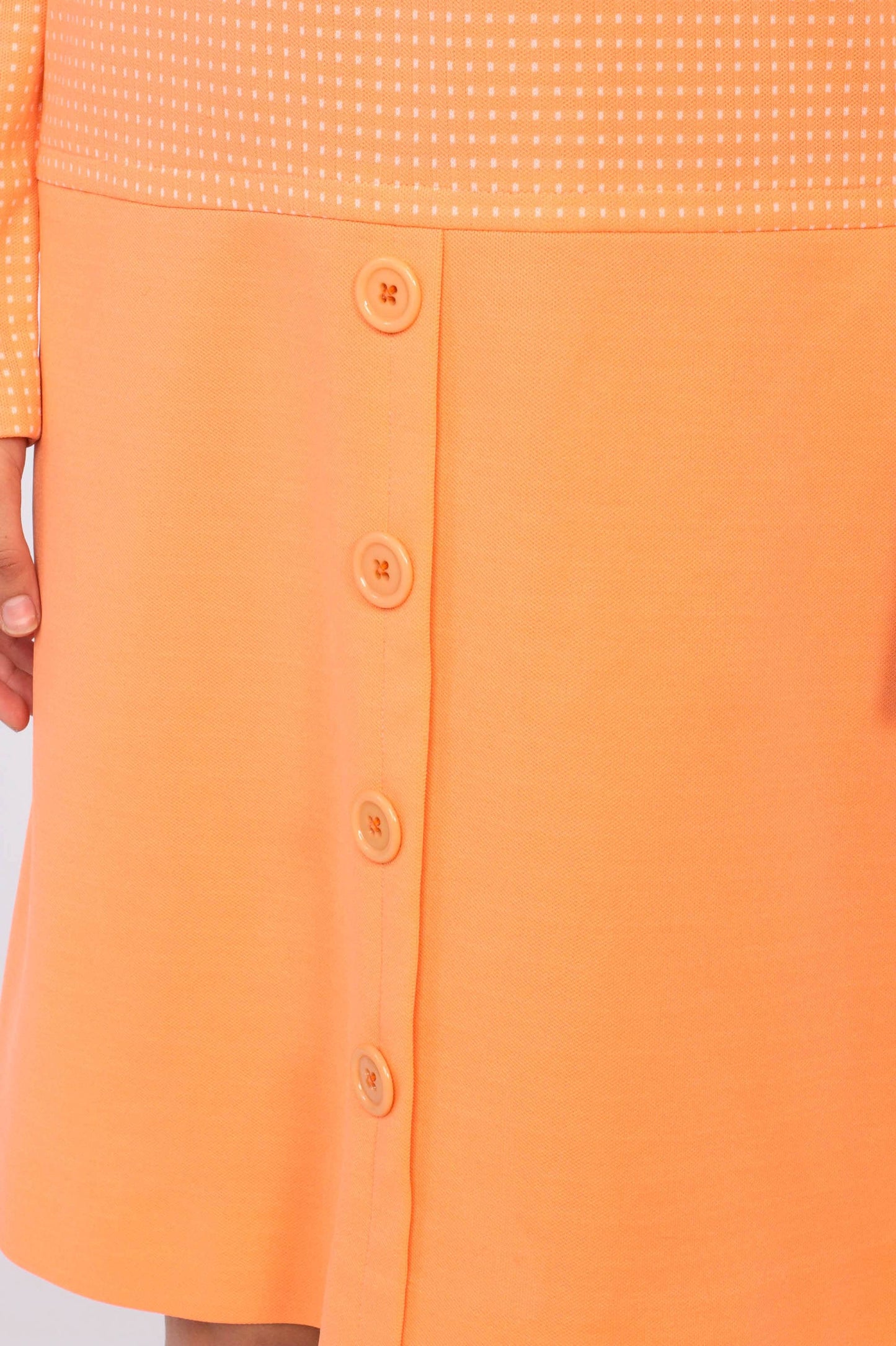 60s Mod Mini Dress Orange Polka Dot Drop Waist Shift Medium