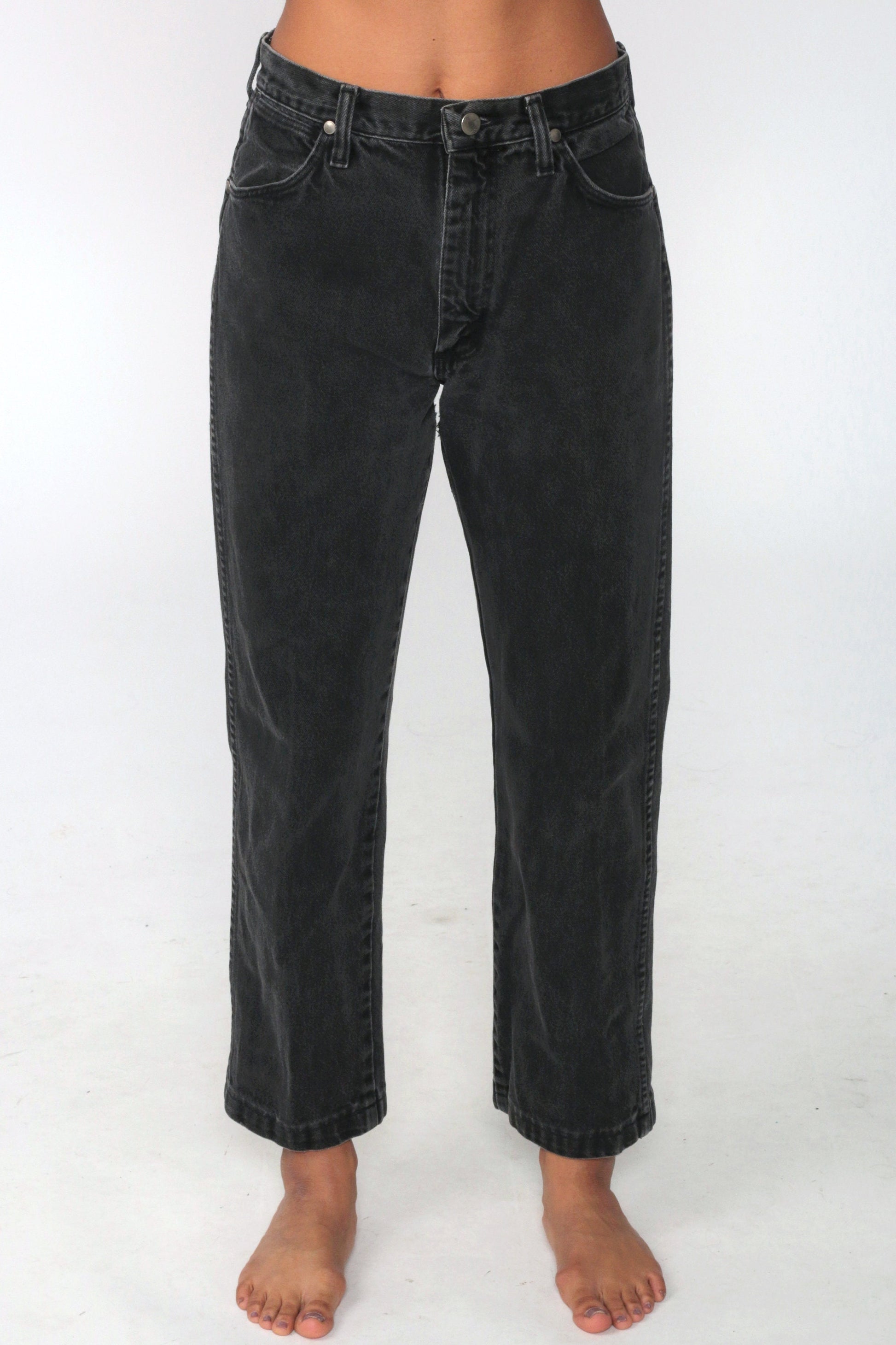 Tommy Hilfiger 90s Black Denim Mom Jeans Red Striped Waistband Size 6