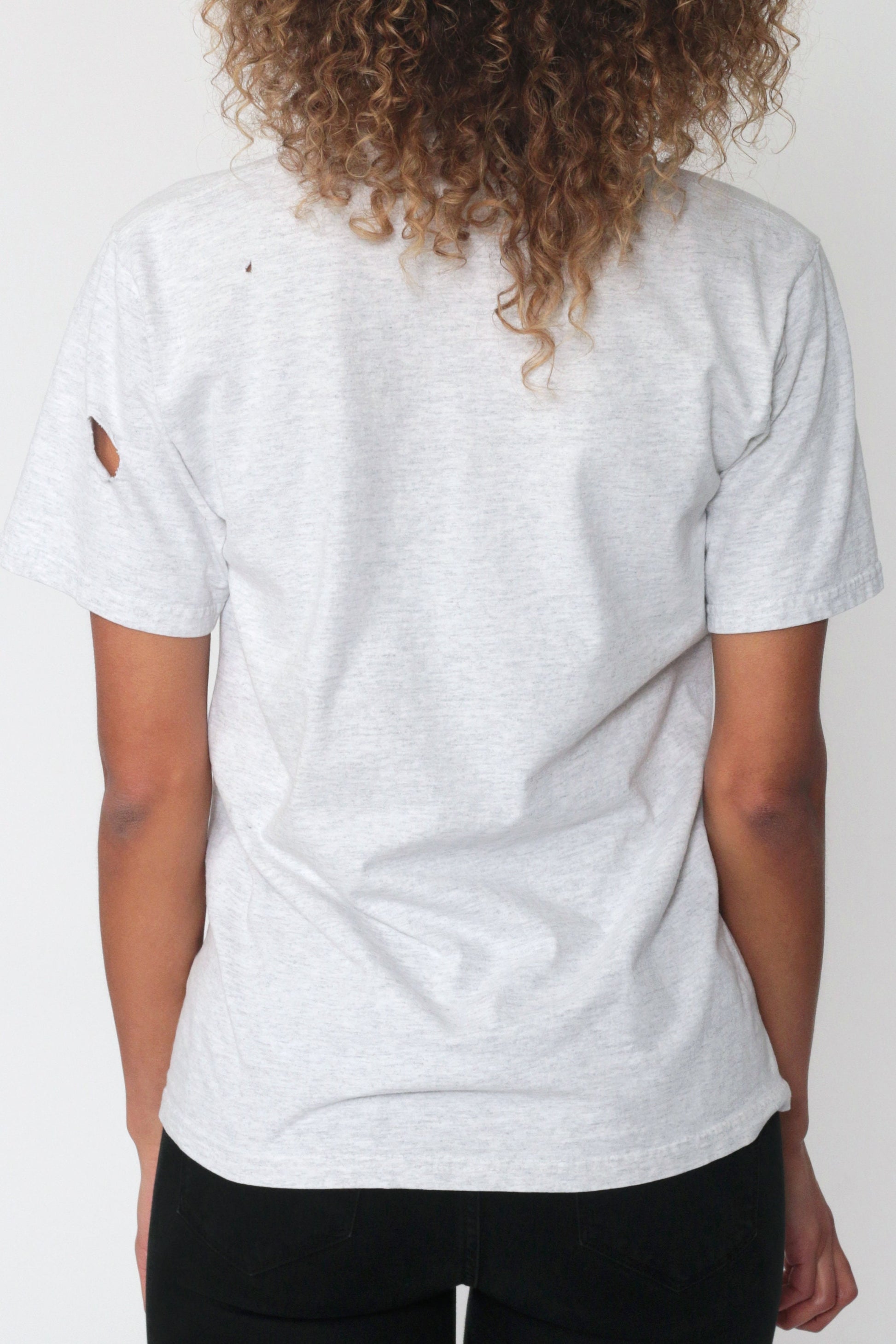 90s Wolf Print T-Shirt Distressed Graphic Tee Cotton Single Stitch Extra Small