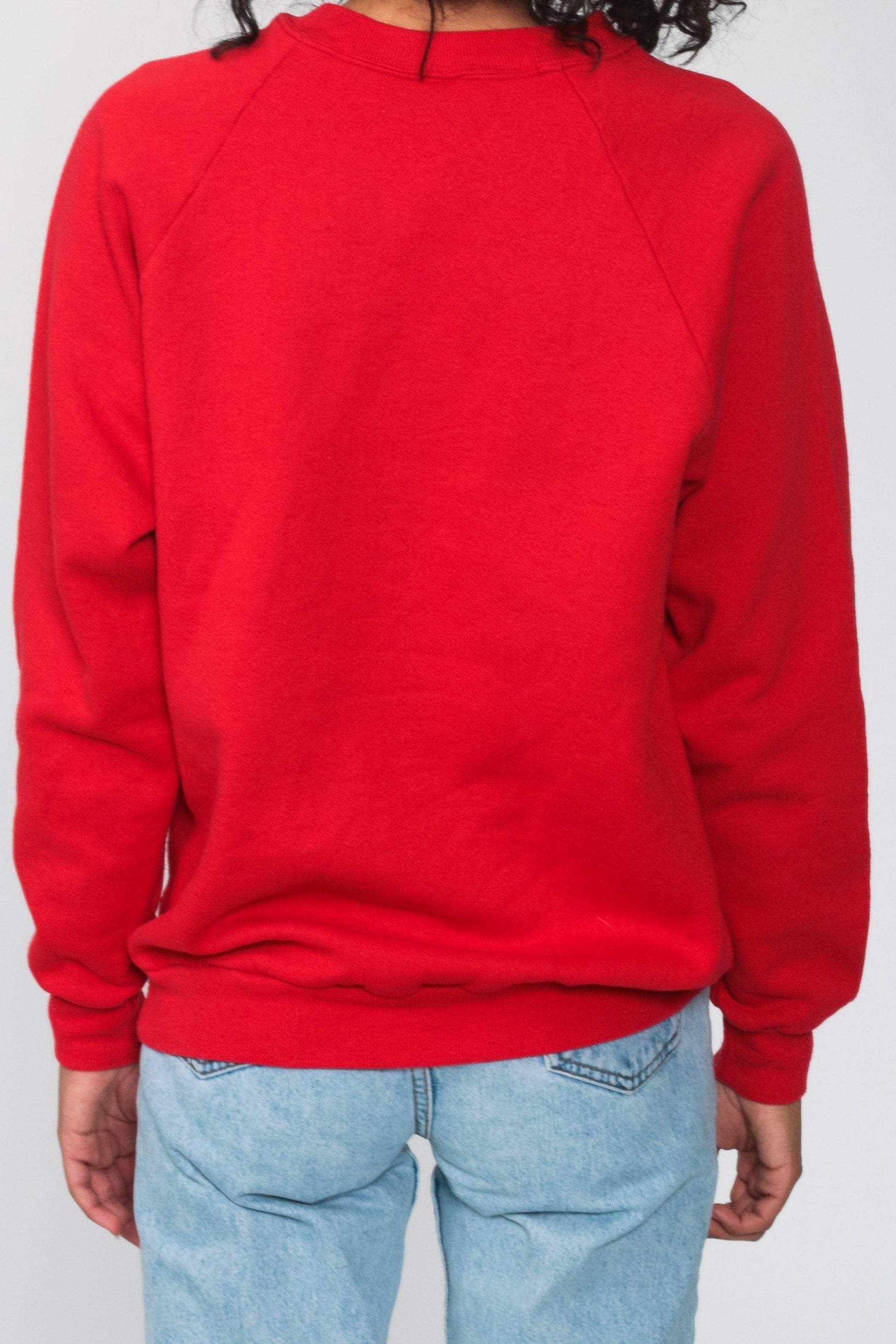 80s Best Grandpa On Earth Raglan Sweatshirt Red Graphic Crewneck Medium
