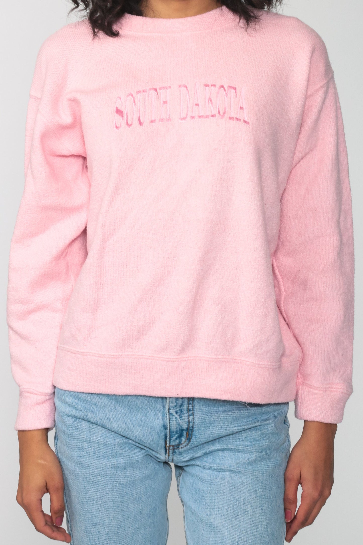 South Dakota Graphic Sweatshirt Pink Crewneck Vintage Small