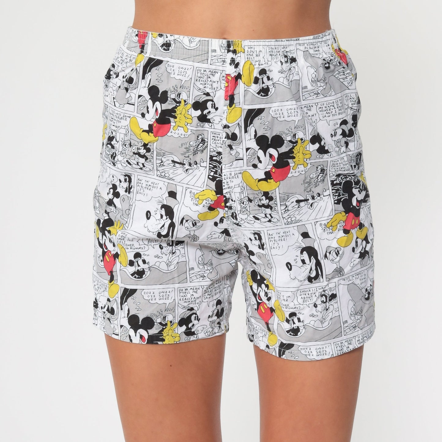 80s Mickey Mouse Disney Boxer Shorts Comic Print Cotton Extra Small