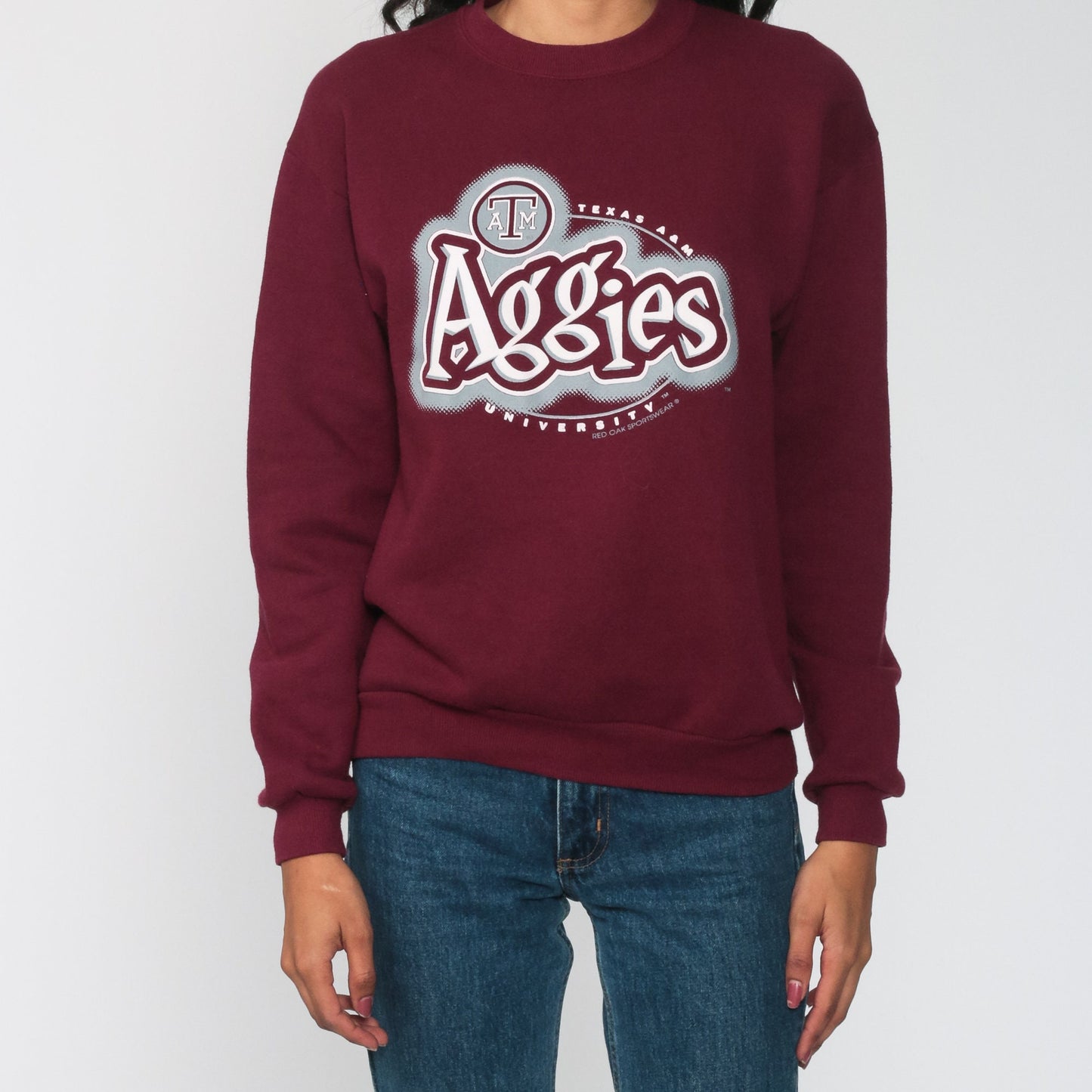 90s Texas A&M University Aggies Sweatshirt Burgundy Crewneck Small