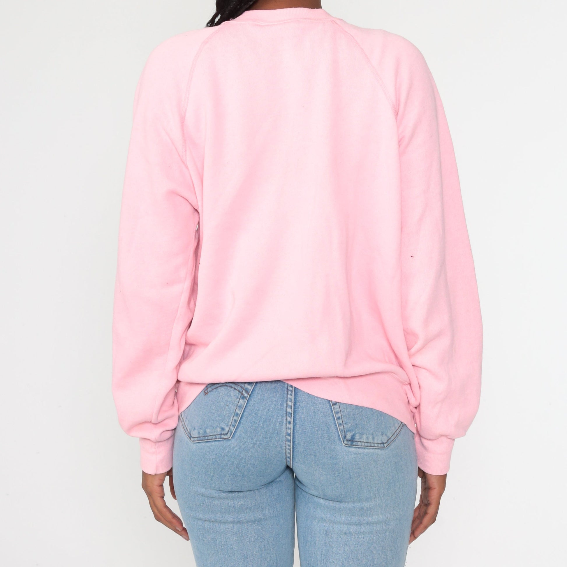 80s Cardinal Bird Graphic Sweatshirt Pink Crewneck Extra Large XXL