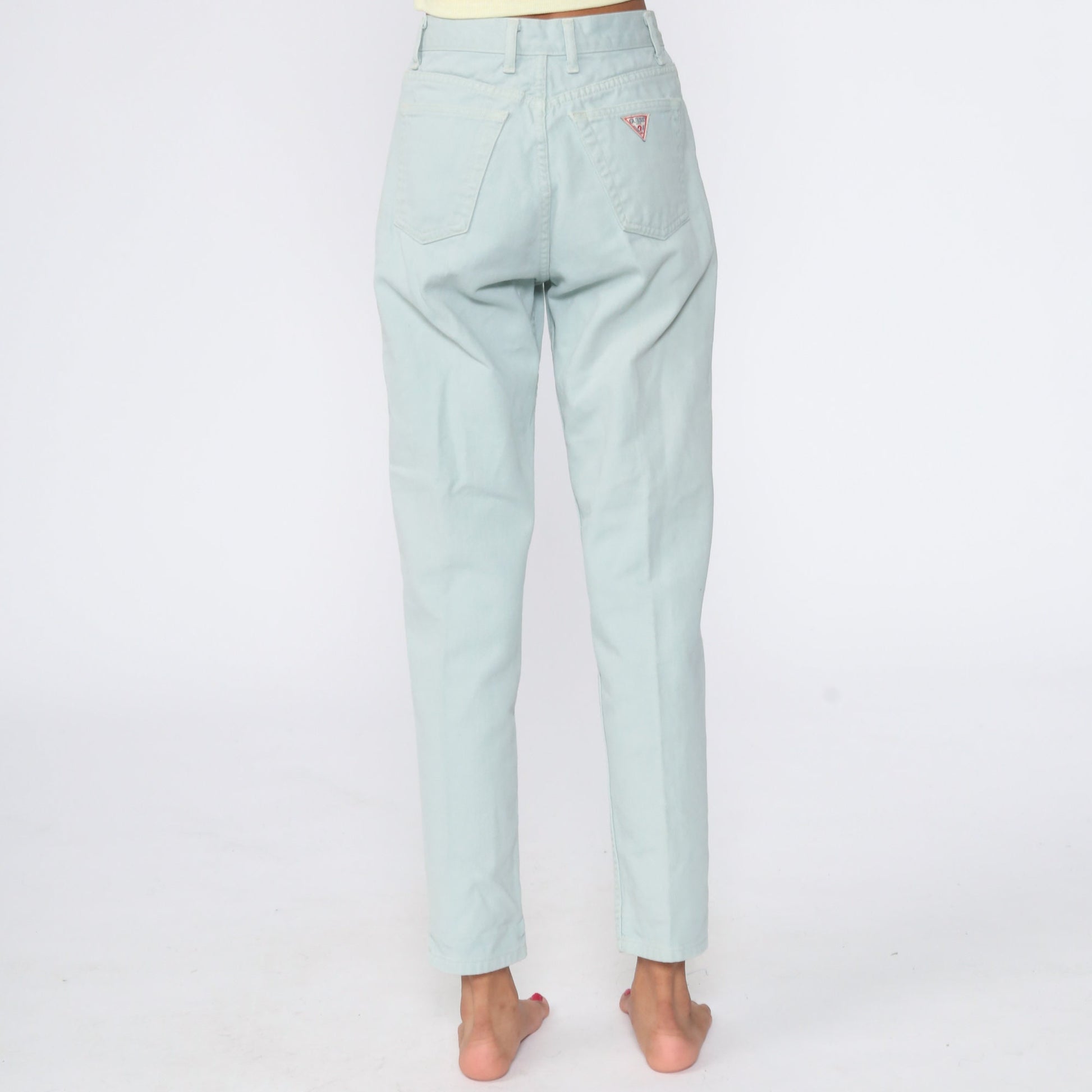 Guess Mint Green High Waist Mom Jeans 80s Denim Slim Tapered Extra Small