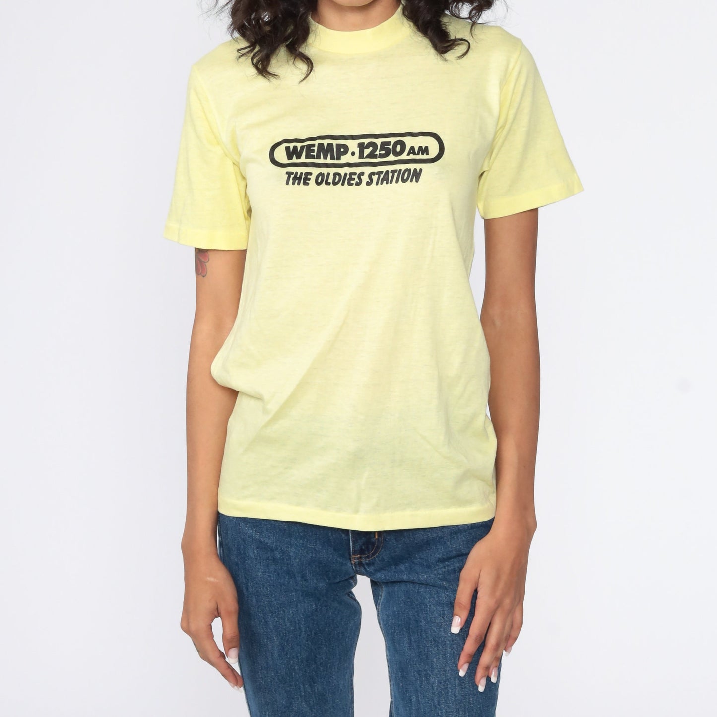80s WEMP 1250 AM Oldies Radio Station Graphic T-Shirt Small