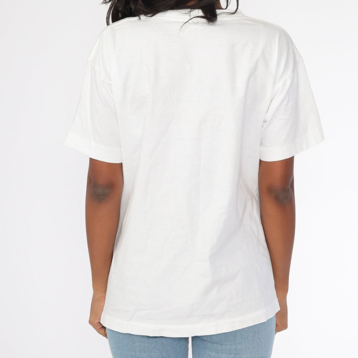80s Teddy Bear Graduation T-Shirt Cotton Single Stitch White Medium