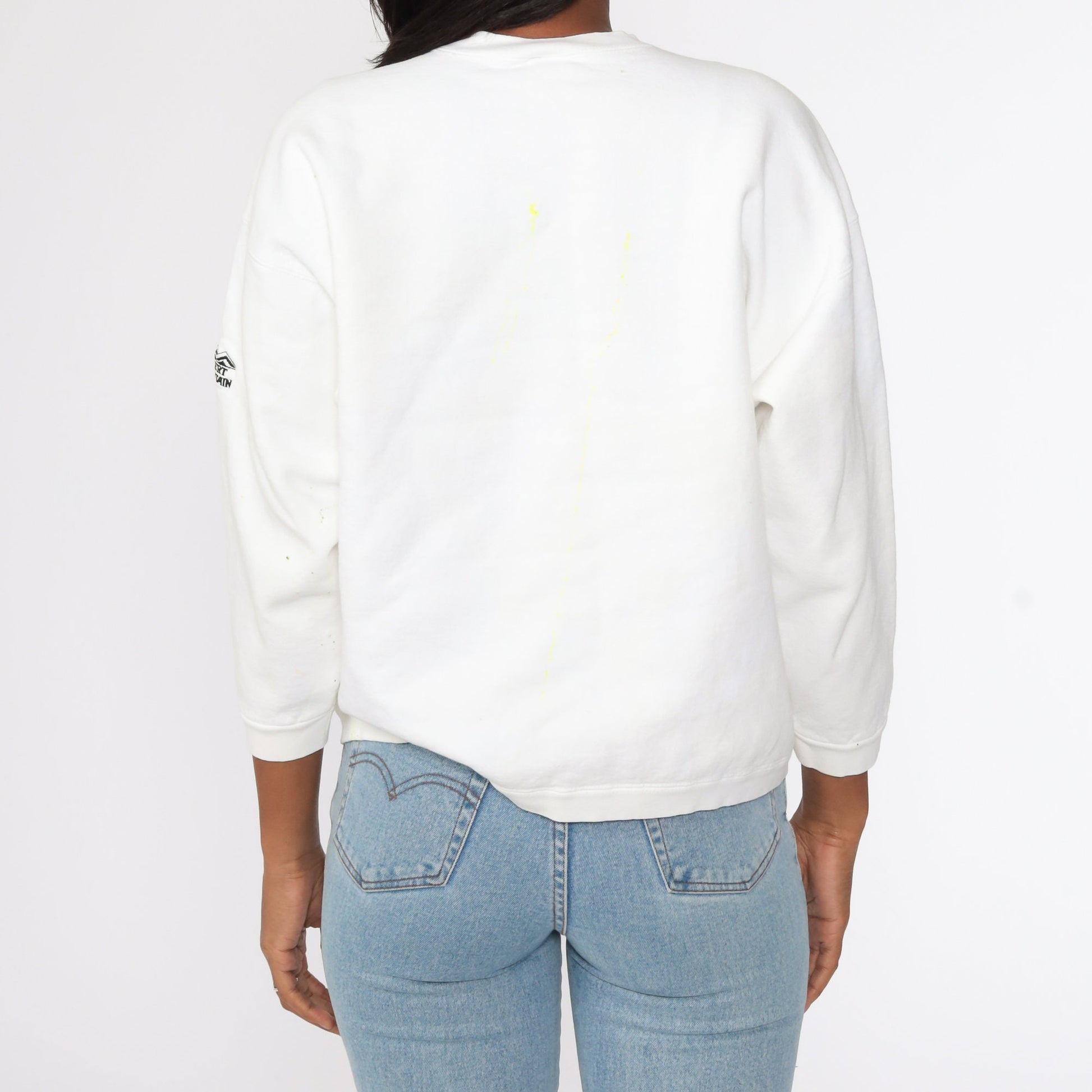 90s Nike Sweatshirt White Paint Splatter Desert Mountain Crewneck Small