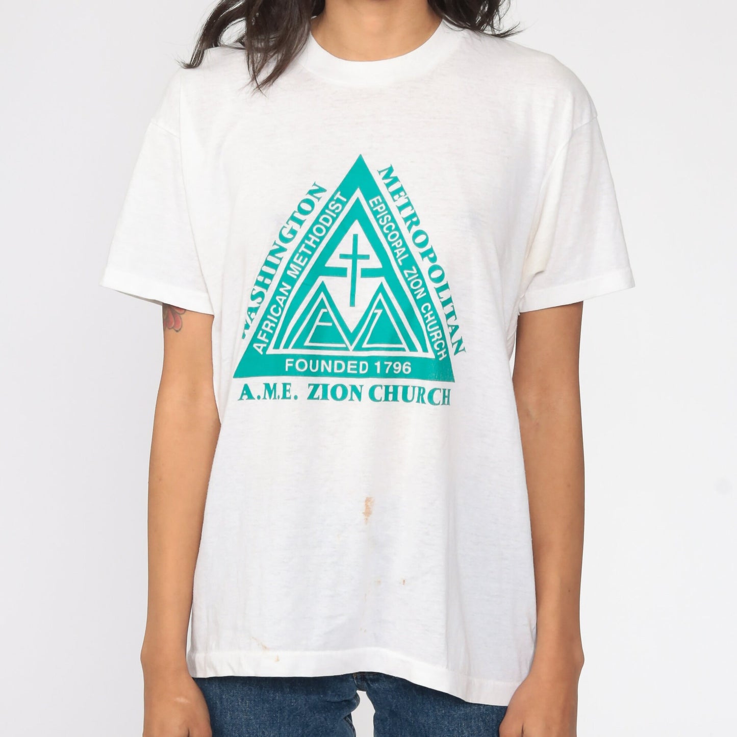 80s African Methodist Episcopal Zion Church Graphic T-Shirt Medium