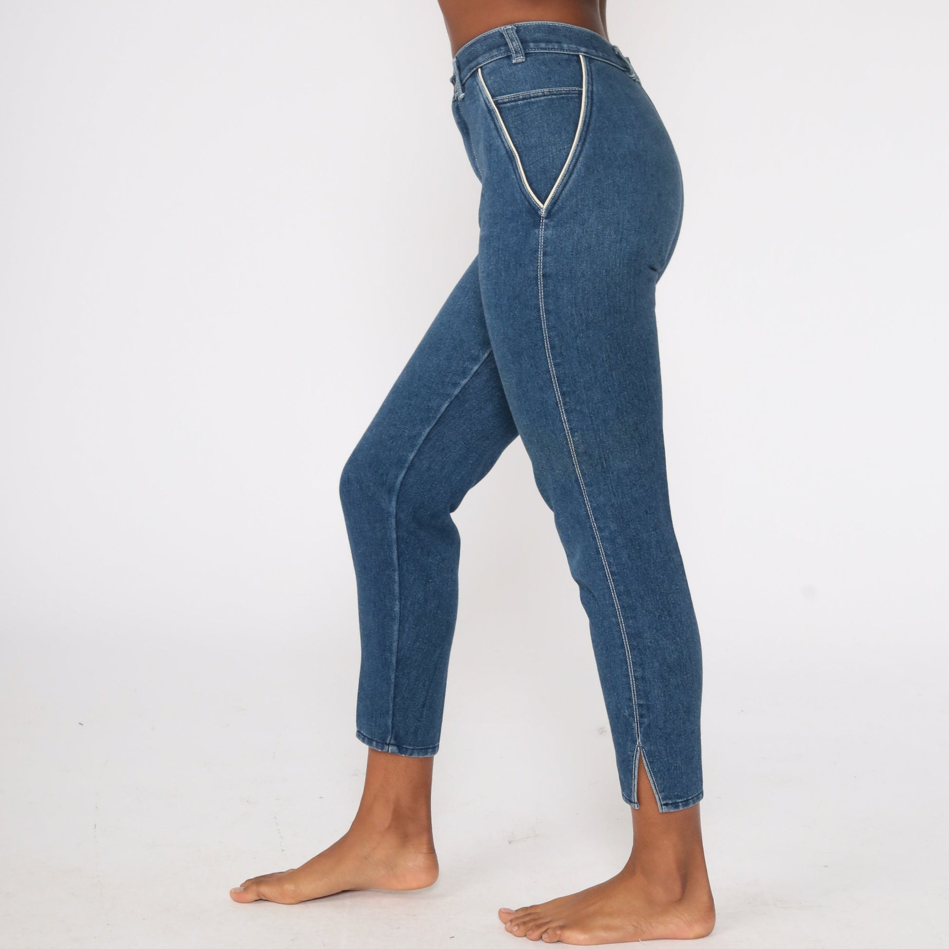 90s Jeanjer High Waist Skinny Jeans Blue Denim Small 27