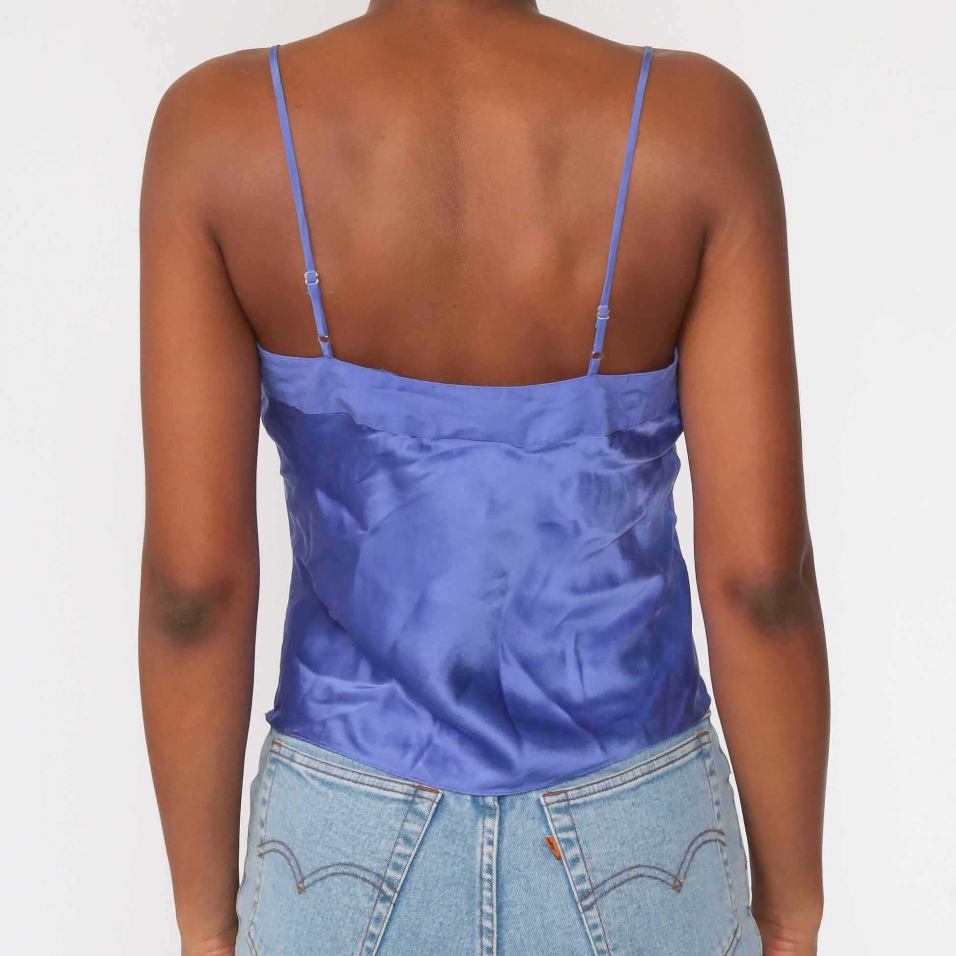 90s Purple Silk Camisole Tank Top Lingerie Small