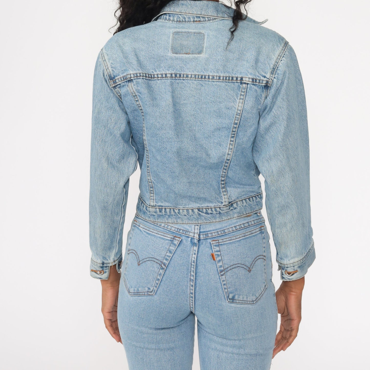 80s Levis Denim Trucker Jacket Blue Youth Large 2XS