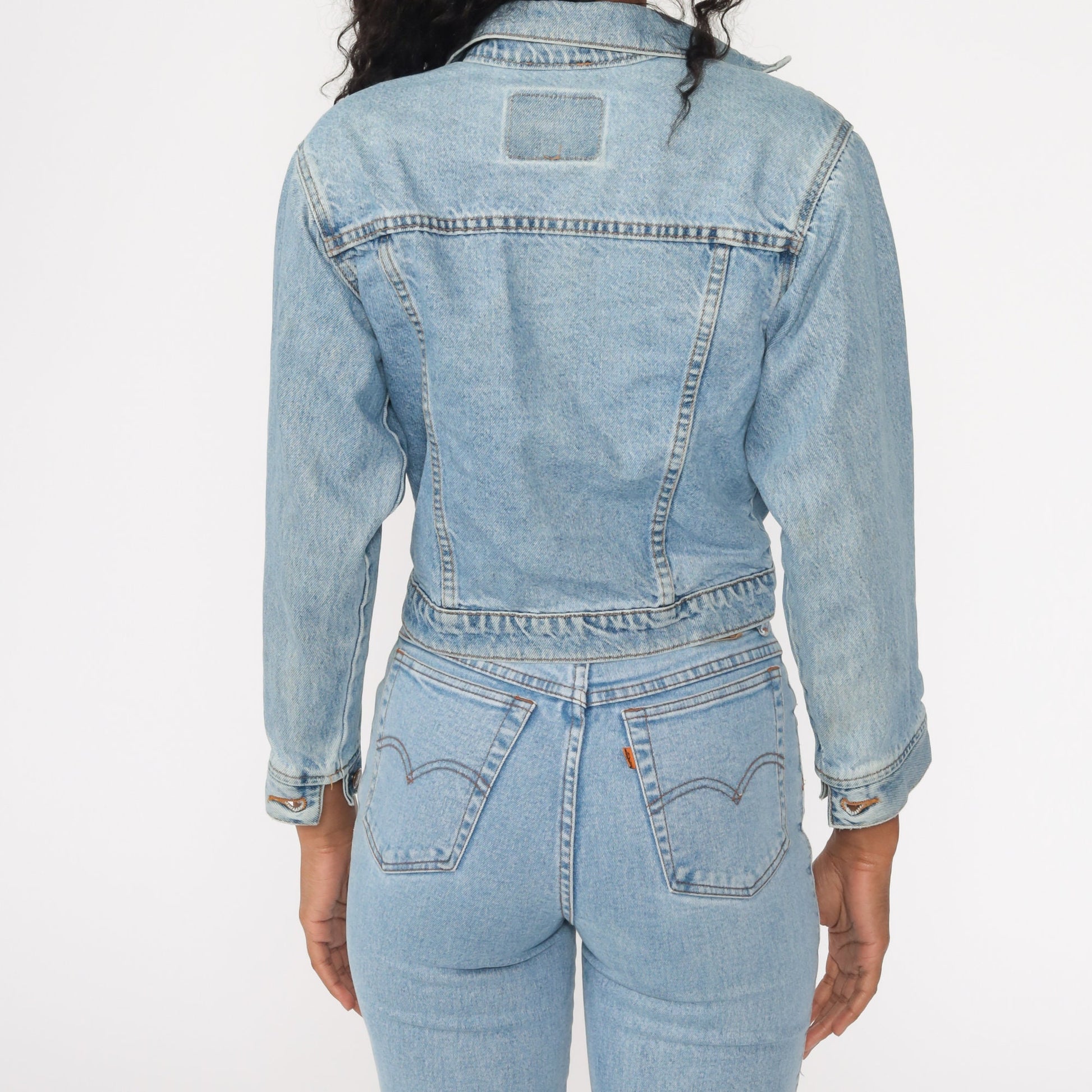80s Levis Denim Trucker Jacket Blue Youth Large 2XS