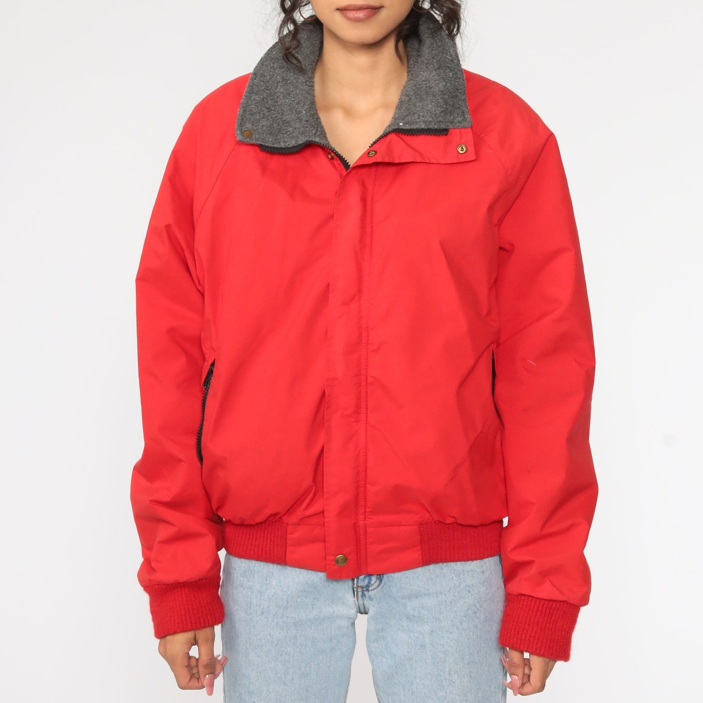 90s REI Goretex Windbreaker Jacket Red Nylon Hiking Gear Large