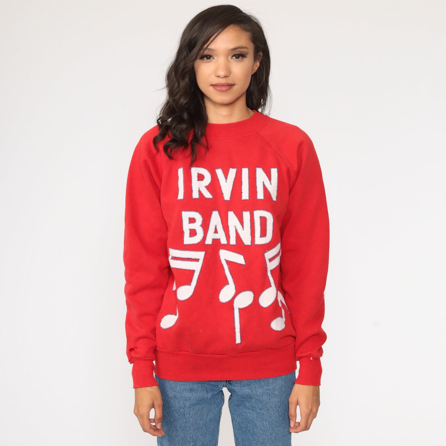 80s Irvin Band High School El Paso Red Crewneck Sweatshirt Medium