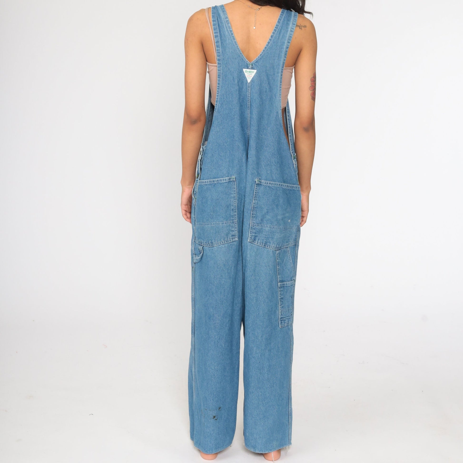 80s OshKosh B'Gosh Denim Overalls Blue Distressed Workwear Extra Large