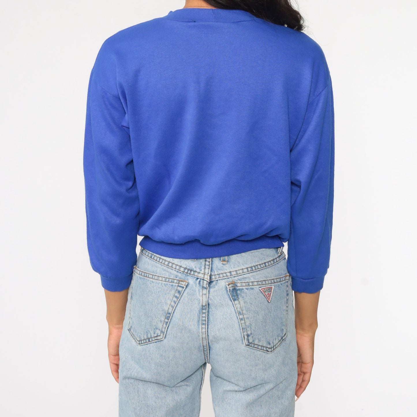 90s All Over Terrain Ski Graphic Sweatshirt Blue Crewneck Small