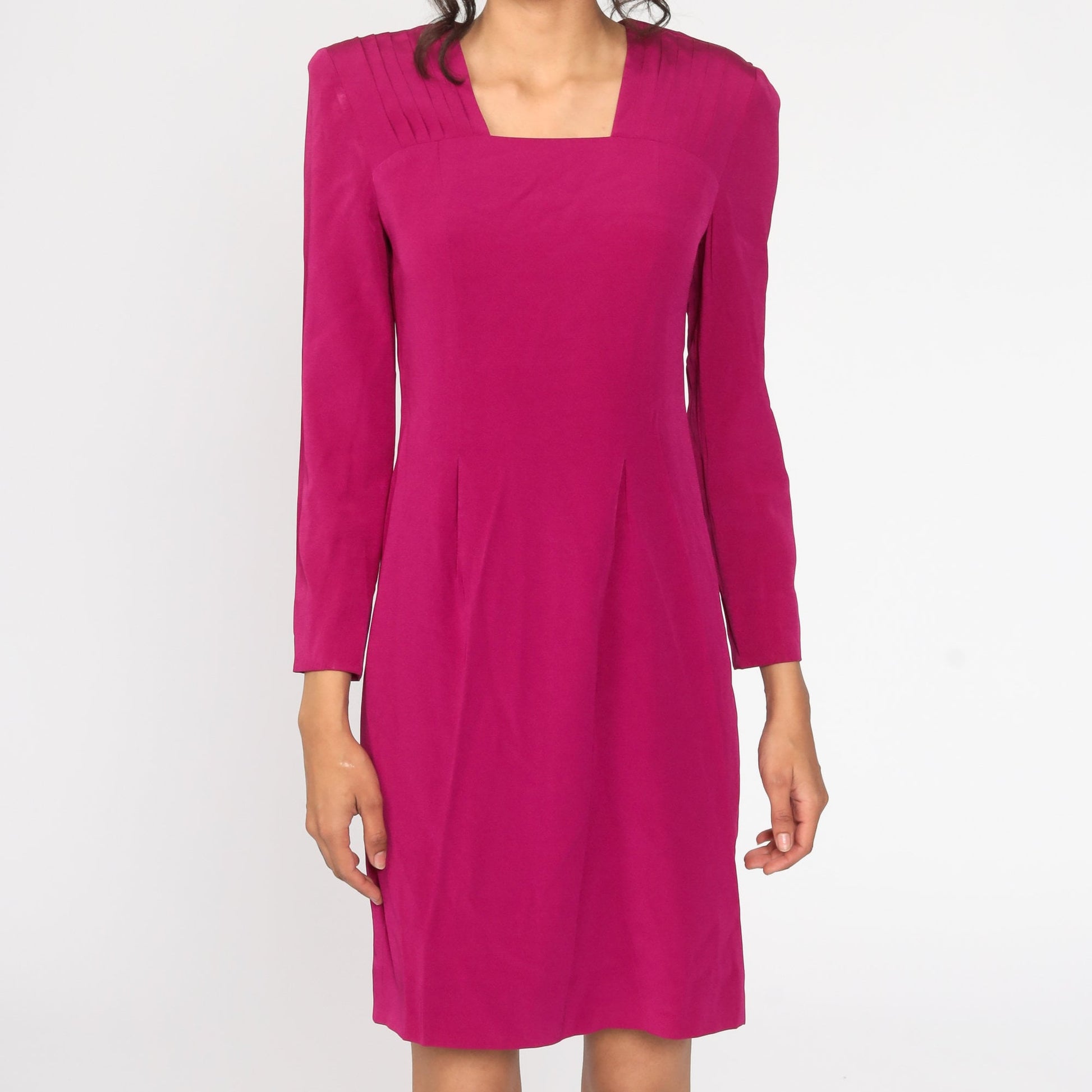 90s Liz Claiborne Pink Mini Sheath Dress Long Sleeve Small