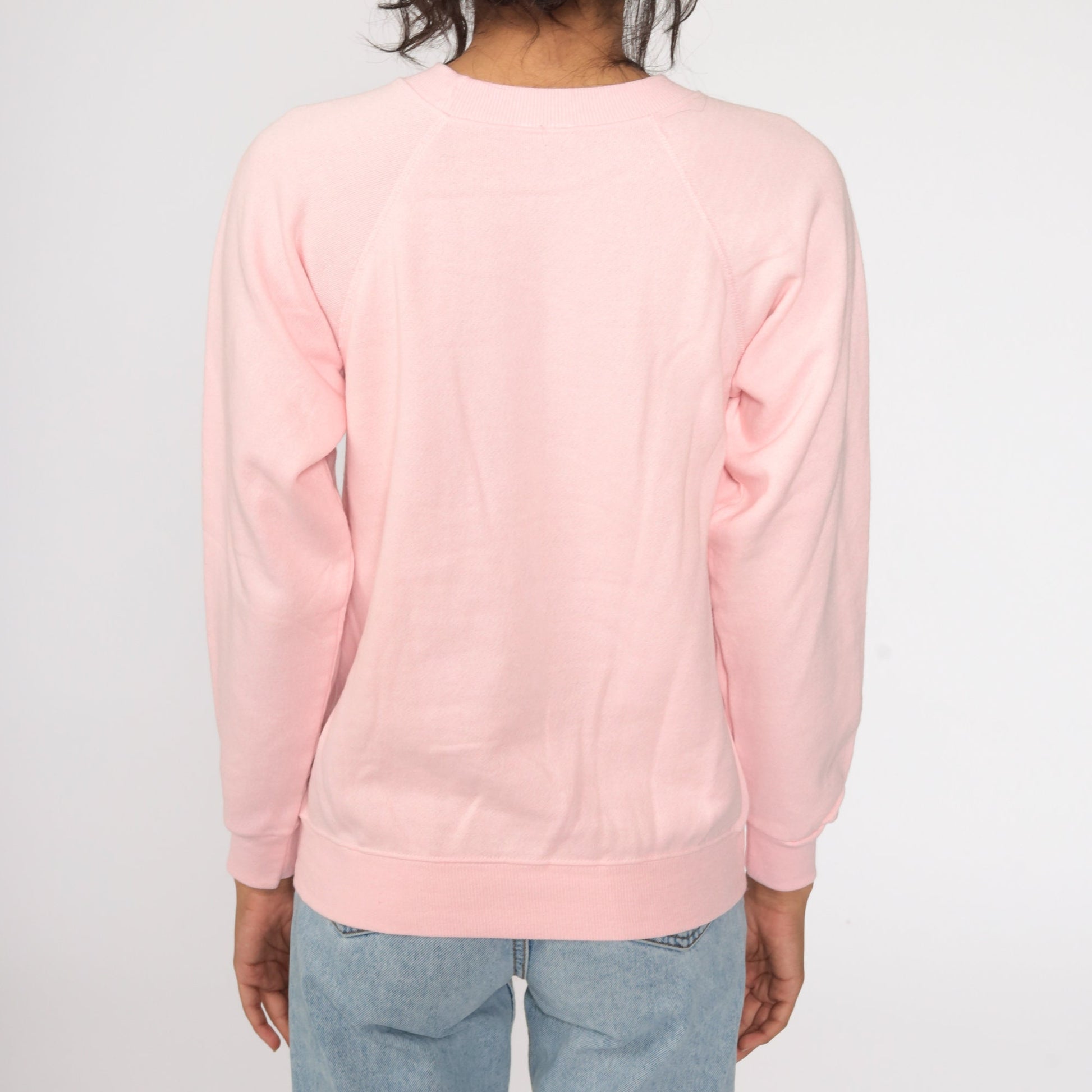 80s Butterfly Sweatshirt Baby Pink Graphic Crewneck Extra Small