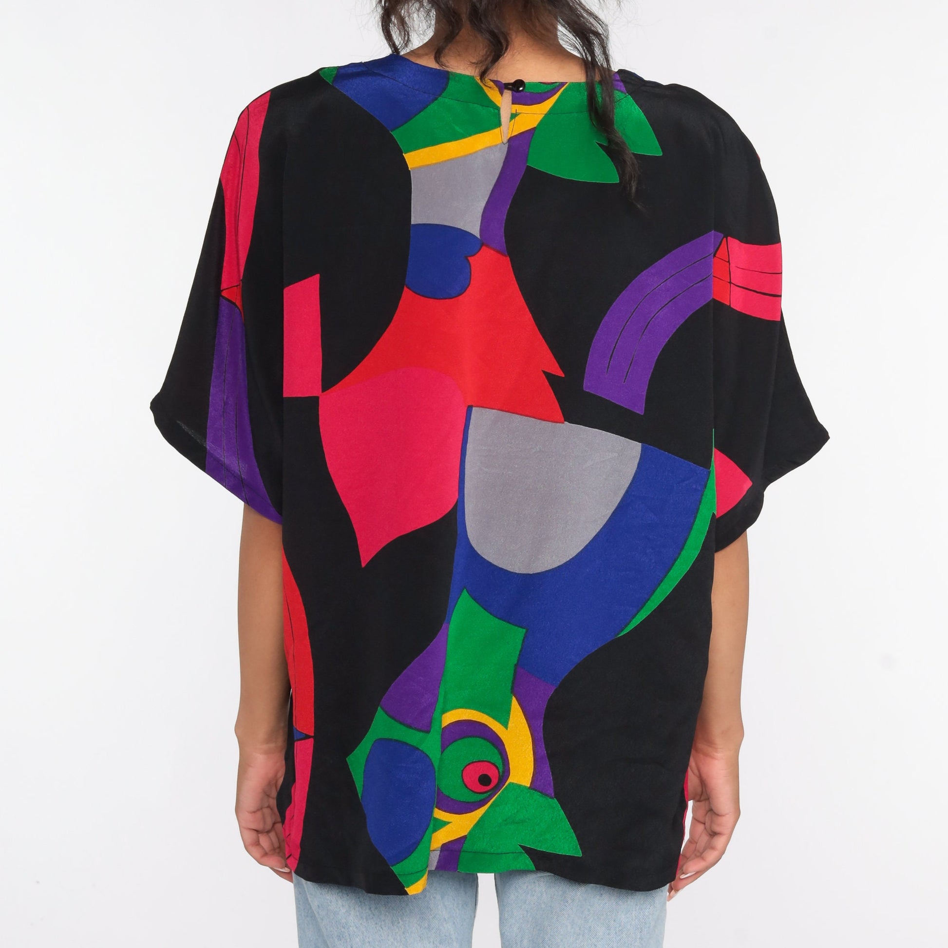 90s Abstract Bird Graphic T-Shirt Tropical Tee Small Medium