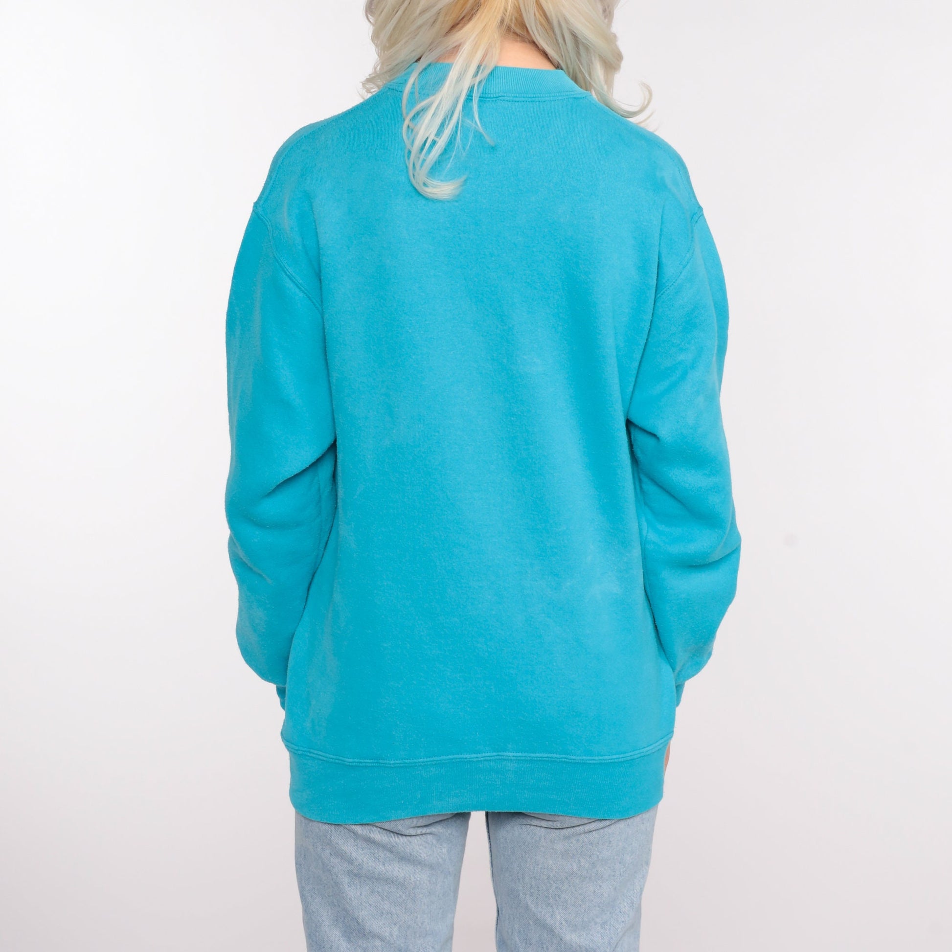 90s Crazy Shirts Maui Beach Sweatshirt Turquoise Graphic Crewneck Medium