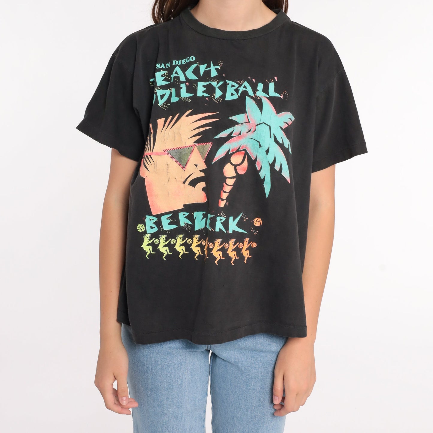90s Beach Volleyball San Diego Graphic T-Shirt Cotton Extra Large