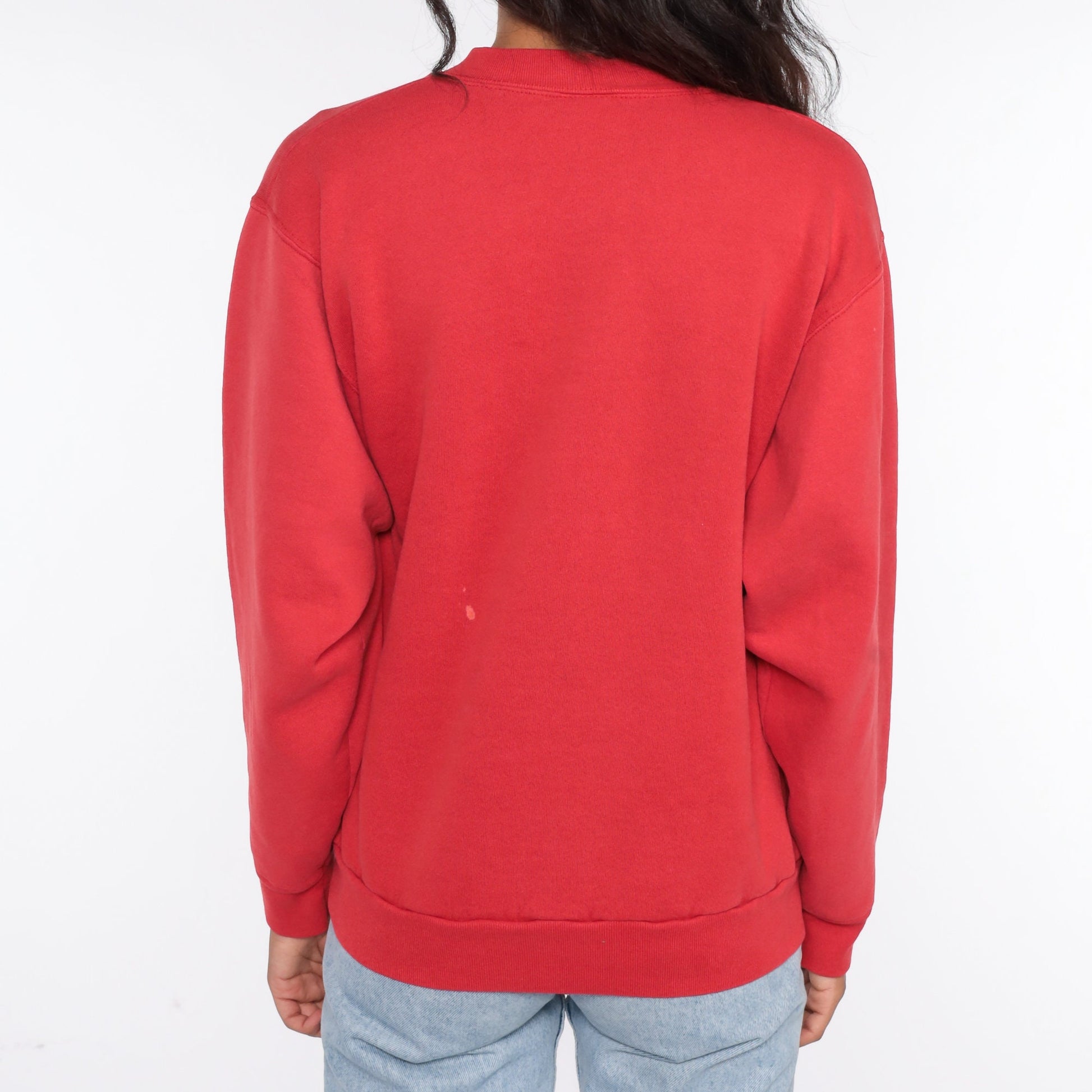 90s Newport Beach California Sweatshirt Red Graphic Crewneck Medium