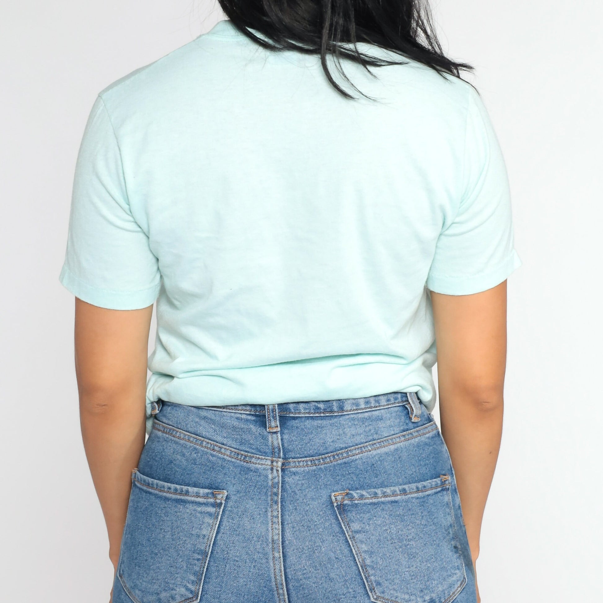 80s Make Waves at Your Library Graphic Tee Aqua Blue Iron On Small