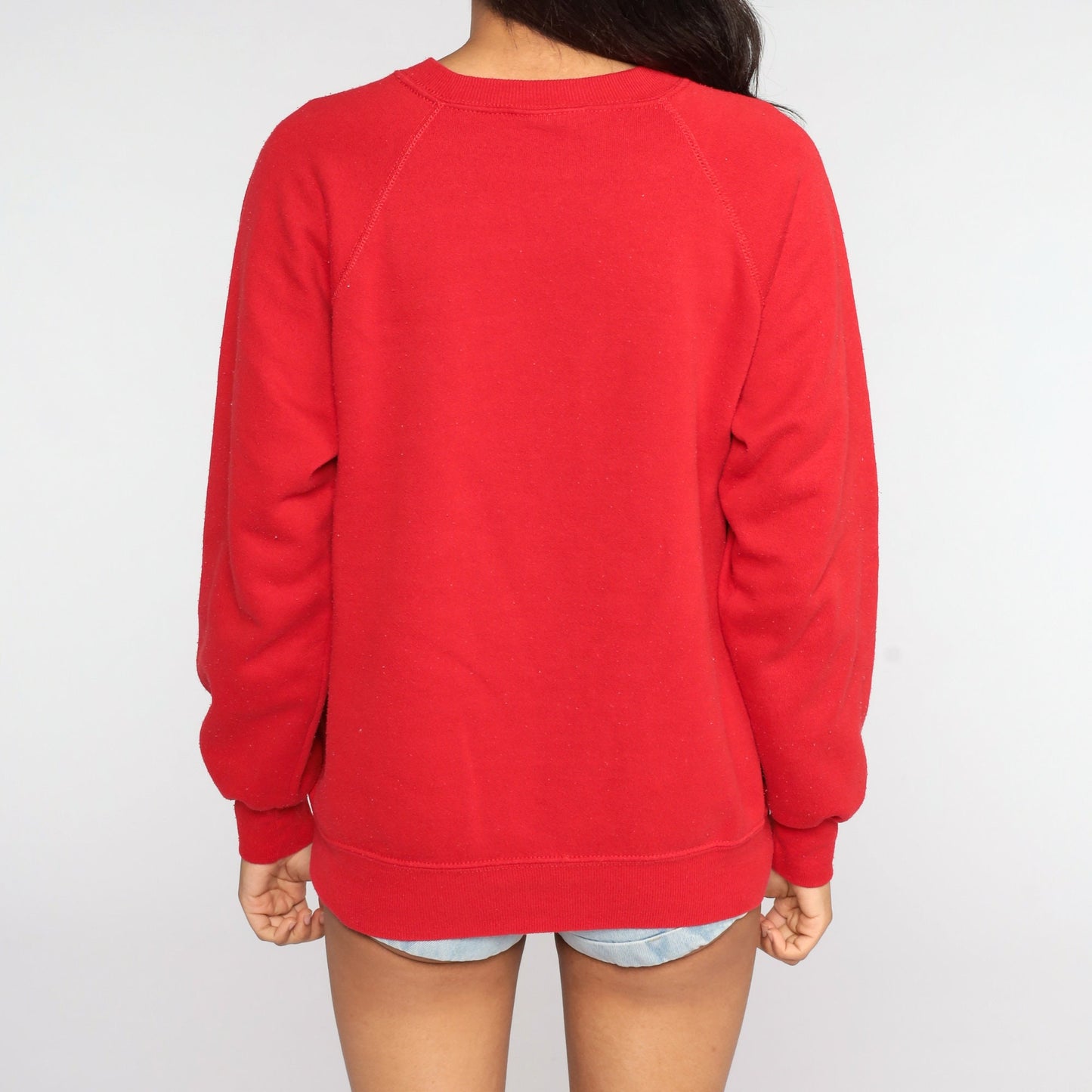 80s Port Superior Wisconsin Sailboat Sweatshirt Red Raglan Pullover Large