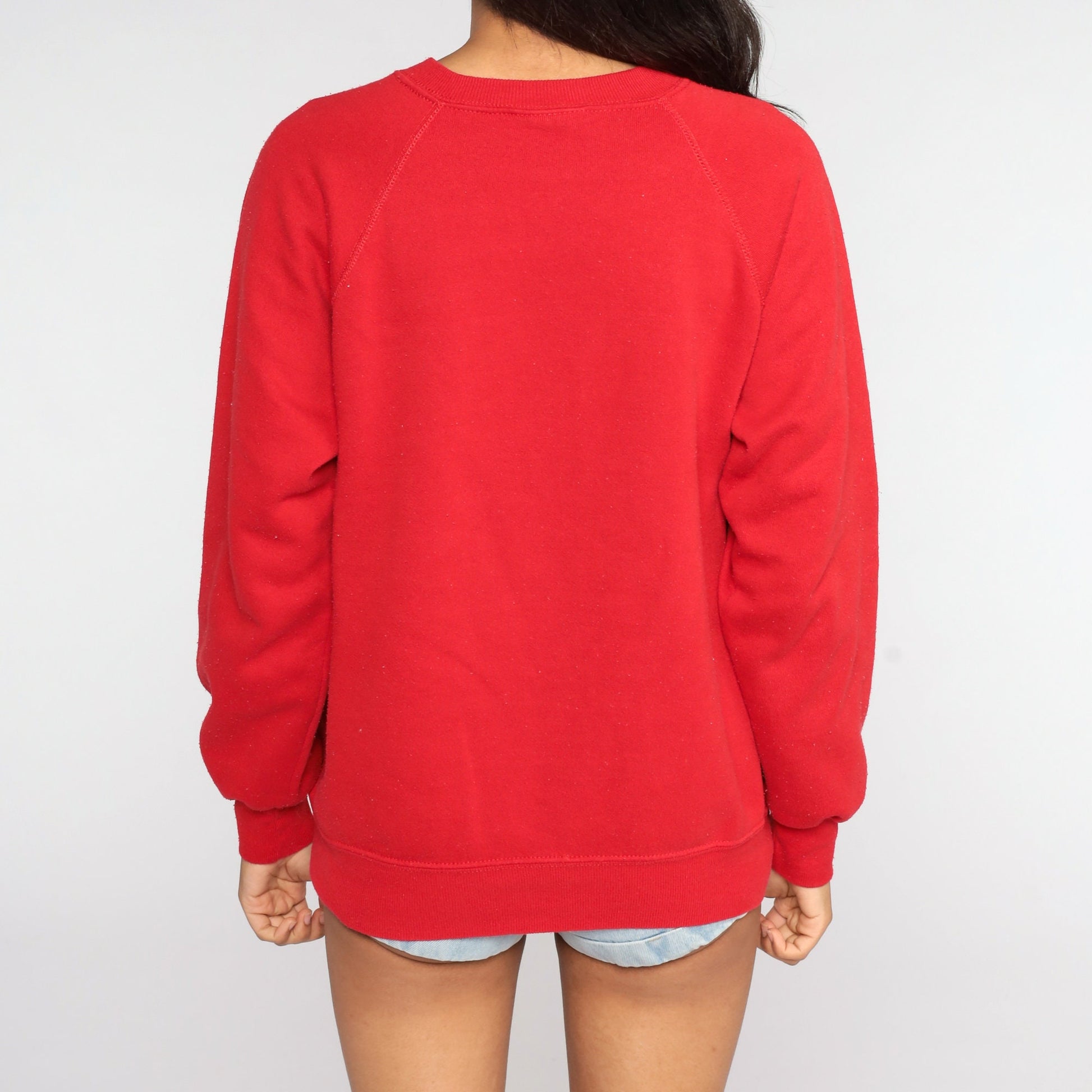 80s Port Superior Wisconsin Sailboat Sweatshirt Red Raglan Pullover Large