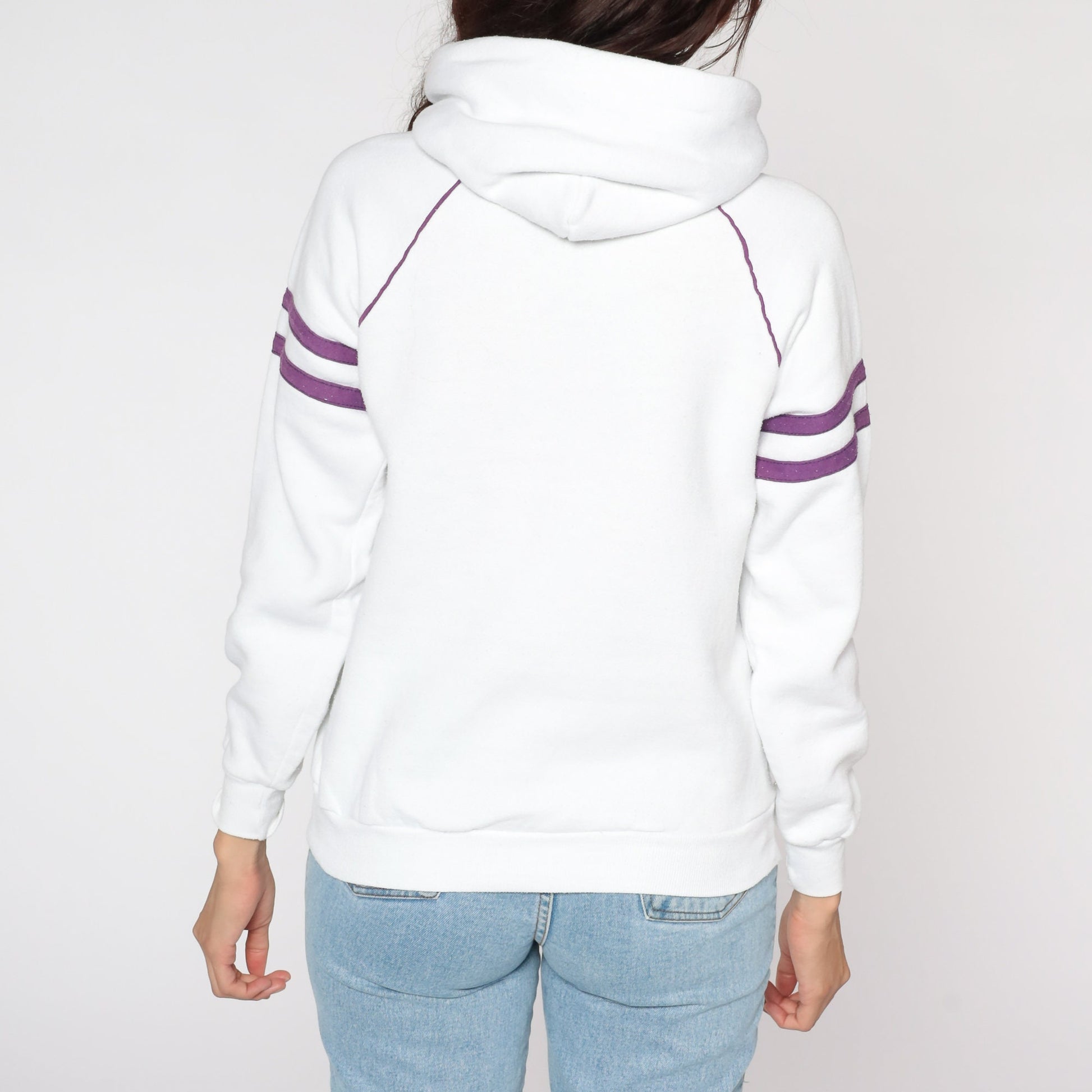 80s University of Hawaii Hoodie Sweatshirt White Graphic Medium