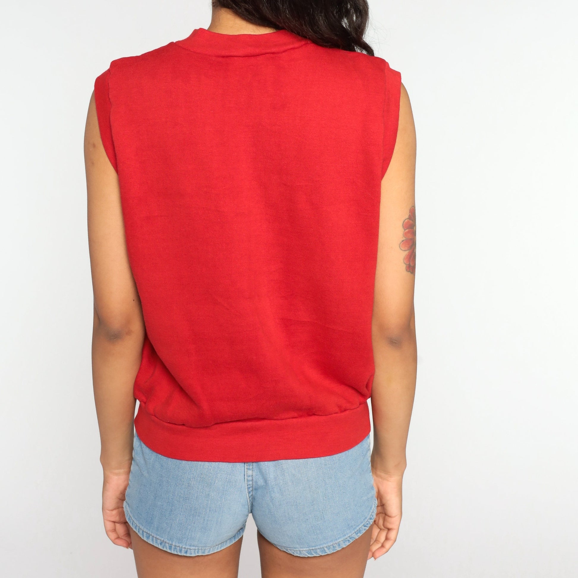 80s Scottie Dog Tank Top Graphic Sweatshirt Sleeveless Small