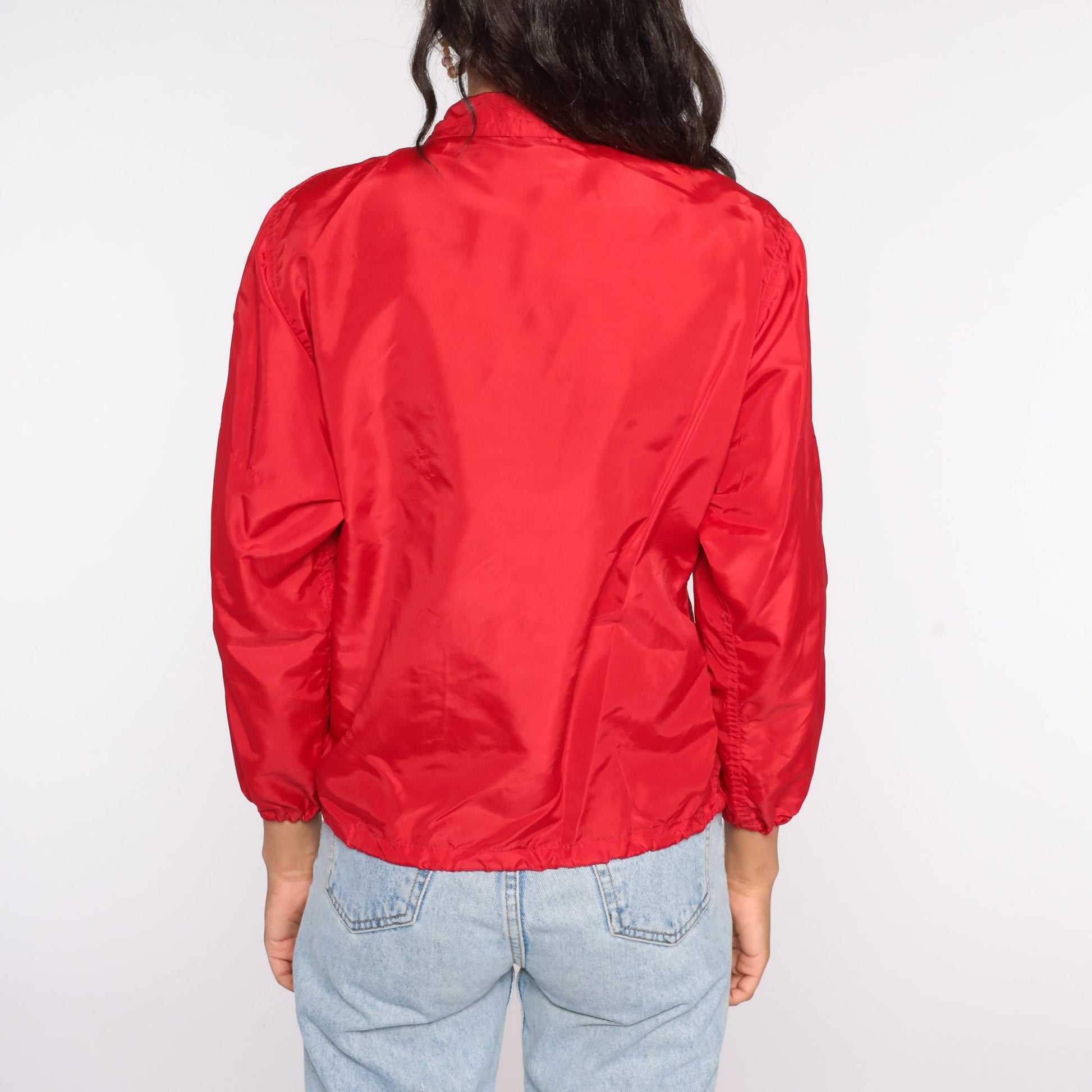 80s St Louis Cardinals MLB Snap Jacket Nylon Coach Varsity Red Extra Small