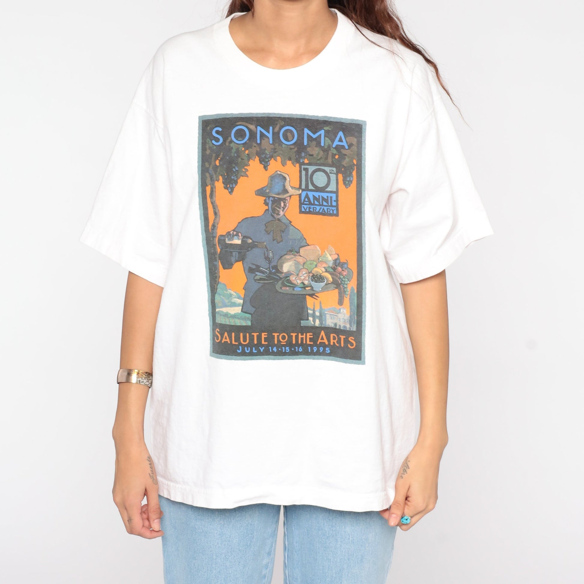 90s Sonoma Salute to the Arts Dennis Ziemienski Graphic Tee Cotton Large