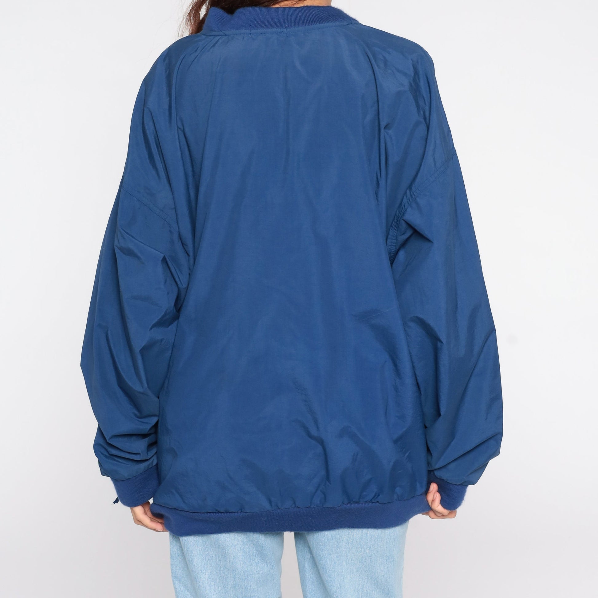 90s Izod Windbreaker Jacket Blue Nylon Pullover Extra Large XL