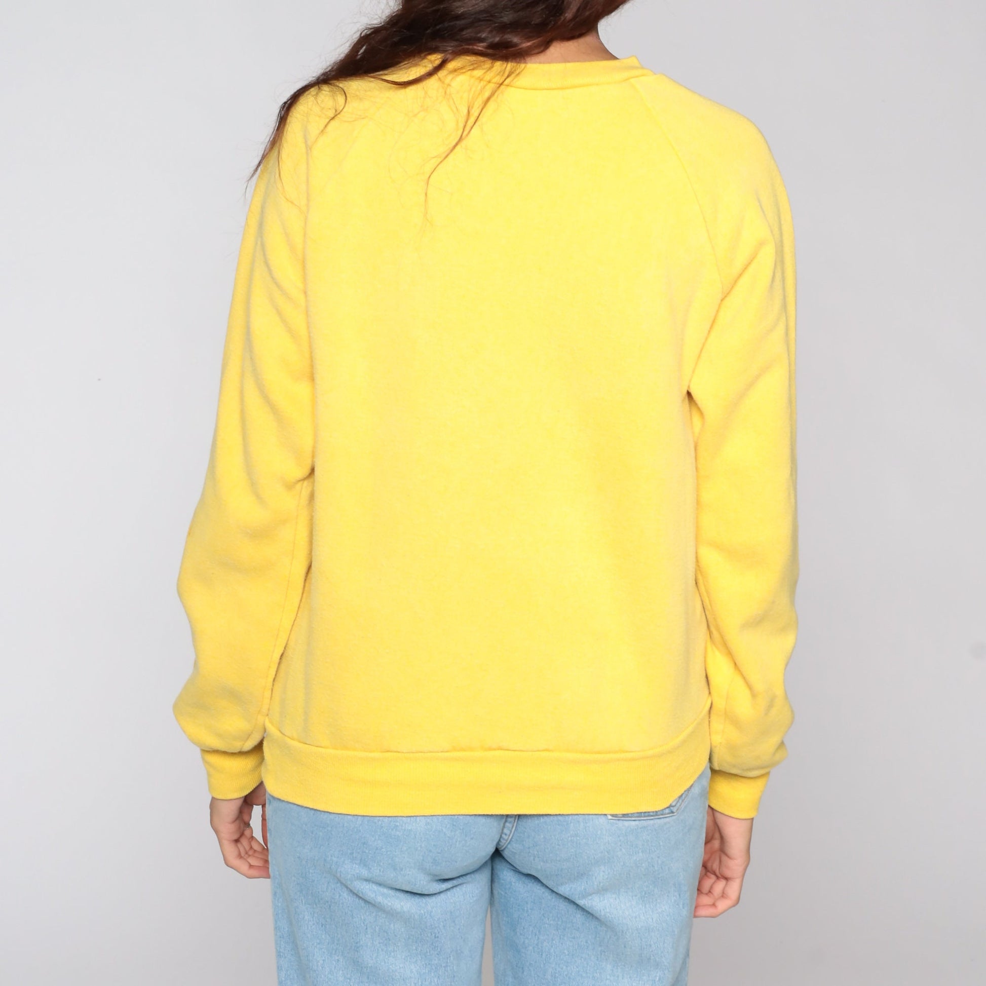 80s Friends of Pacifica Bird Sweatshirt Yellow Raglan Crewneck Medium