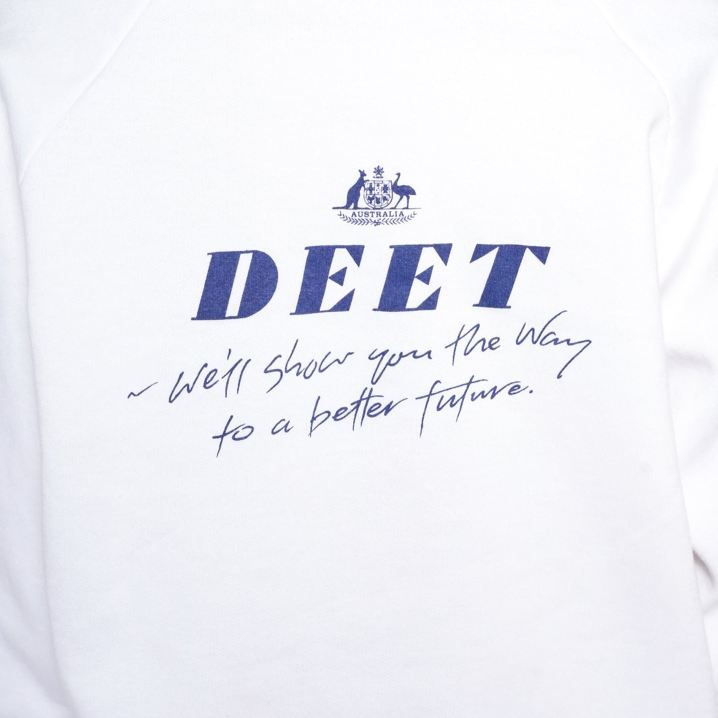 90s Deet Rocksat Australia Radio Graphic Sweatshirt White Crewneck Large