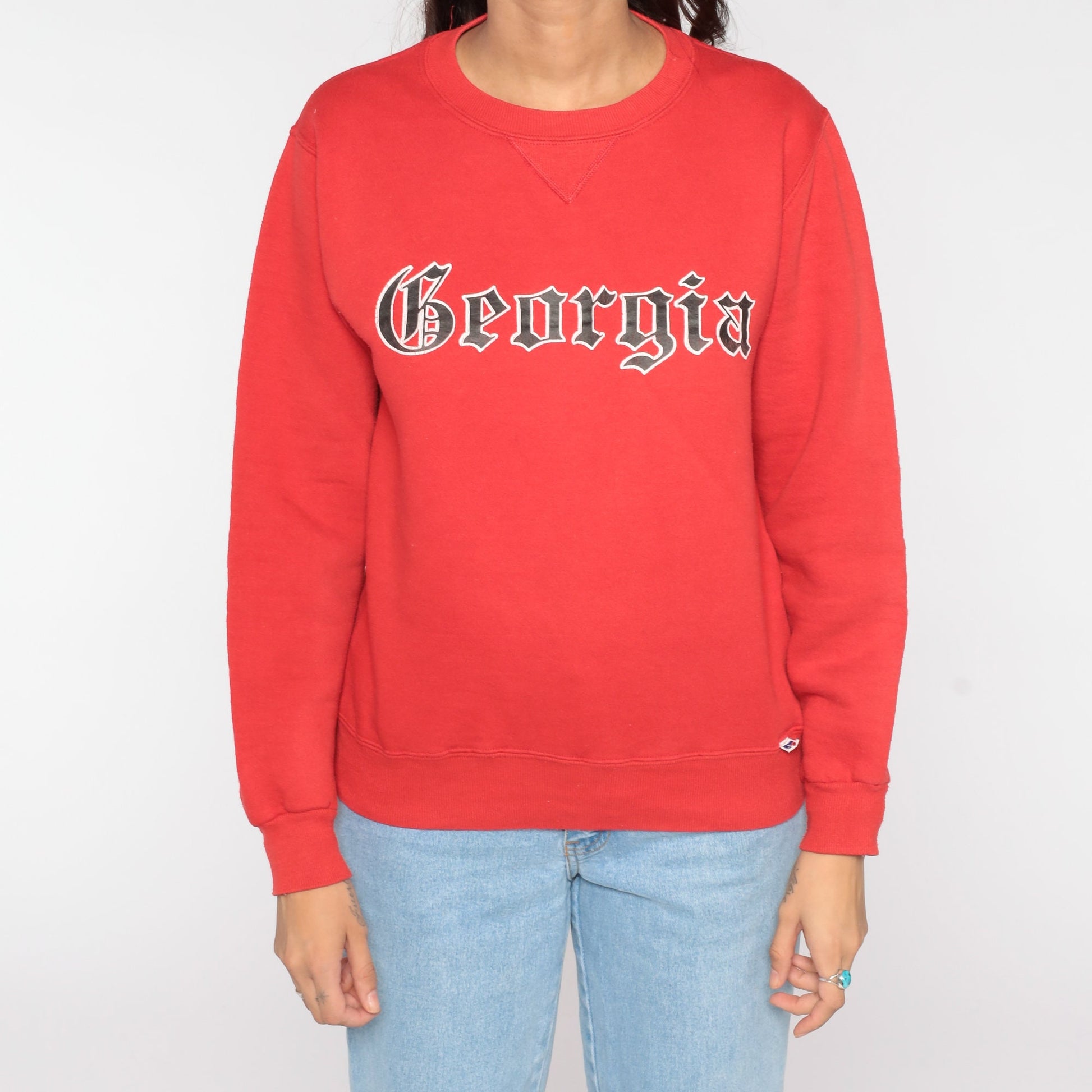80s Russell University of Georgia Sweatshirt Red Graphic Crewneck Extra Small