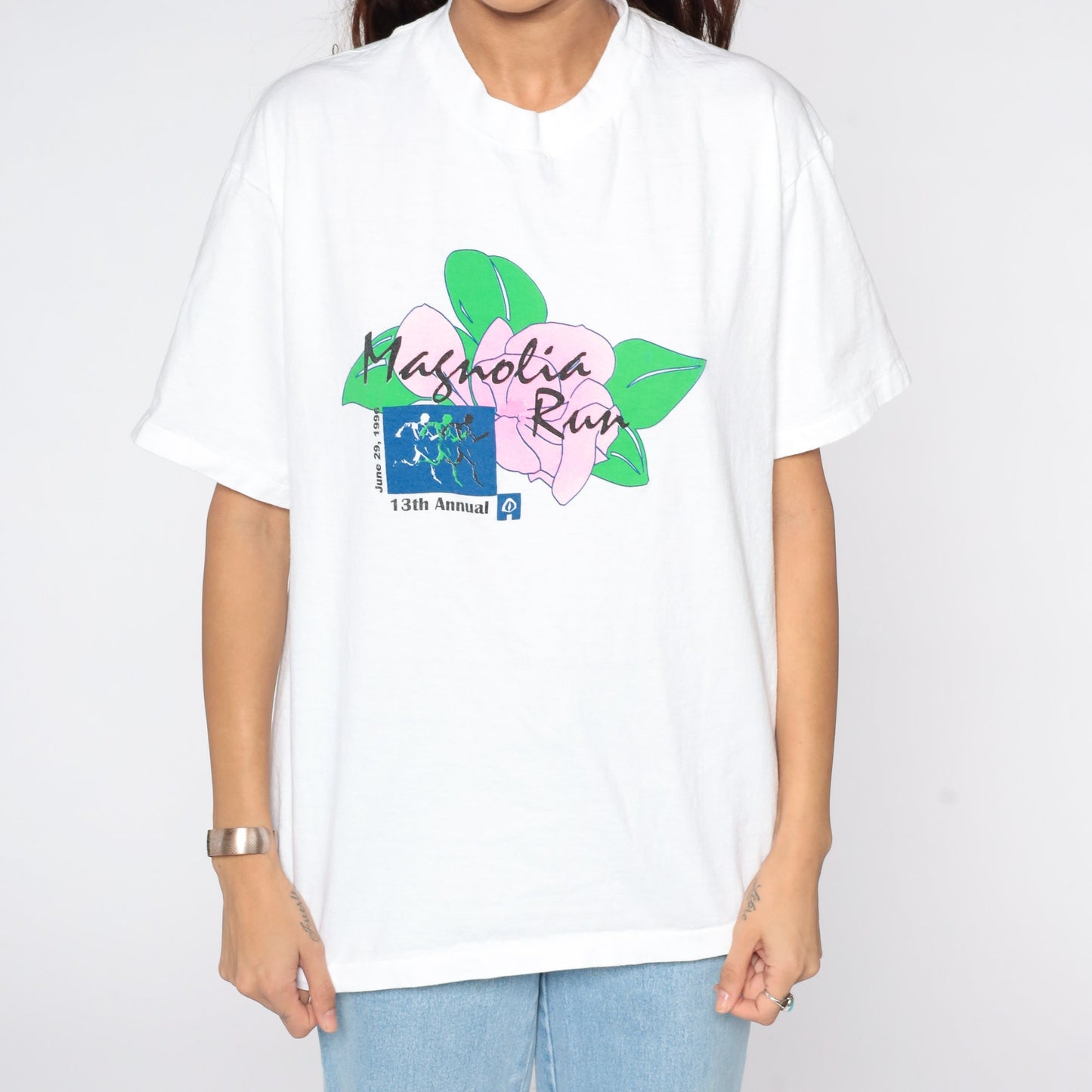 1996 Magnolia Run Atlanta Georgia Graphic Tee Cotton Single Stitch Medium