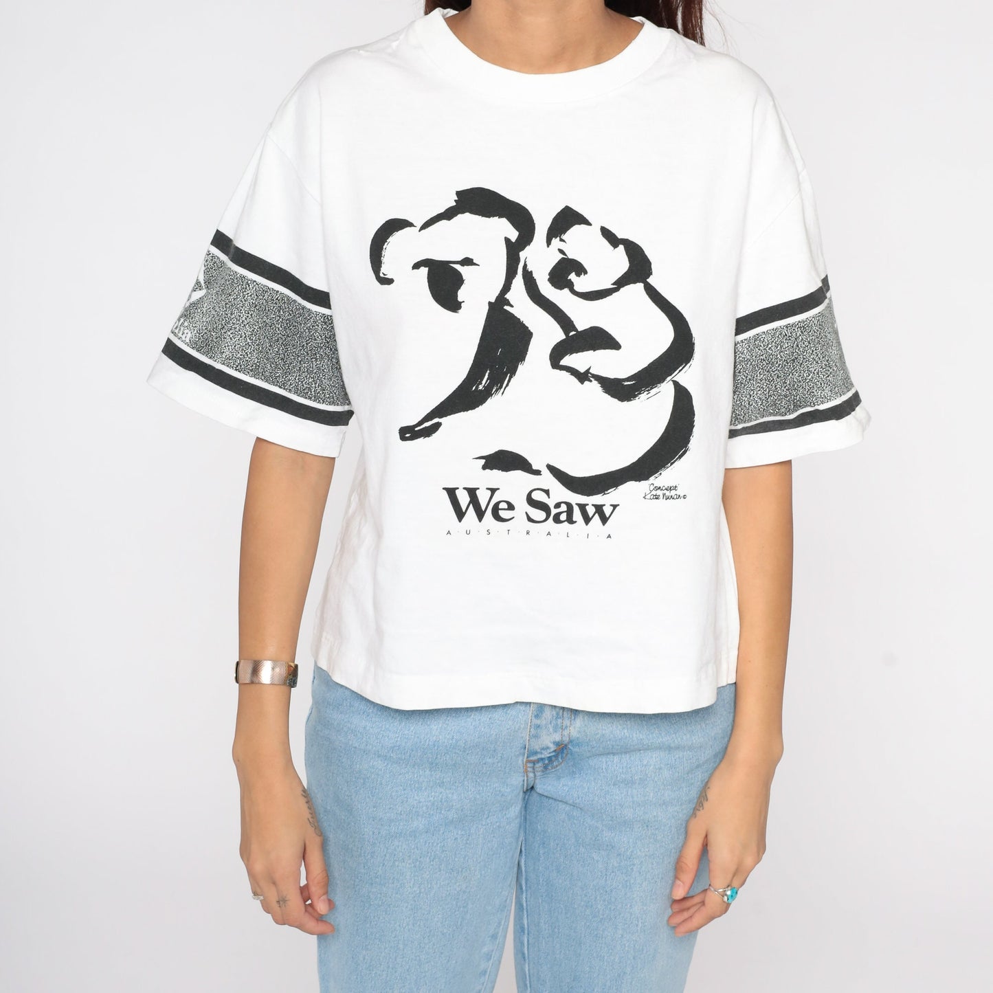 90s Koala Australia Wildlife Graphic T-Shirt Black White Small