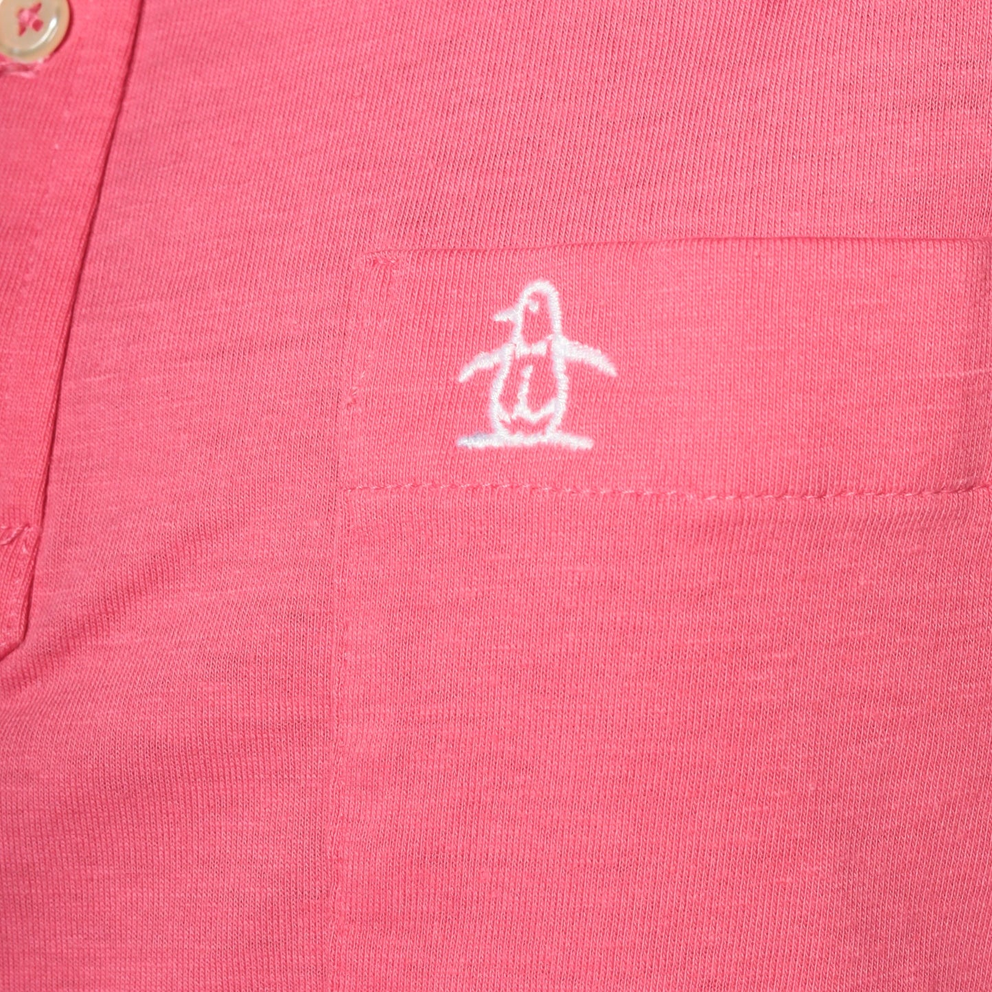 80s Munsingwear Polo Shirt Pink Half-Button Cotton Blend Small Medium