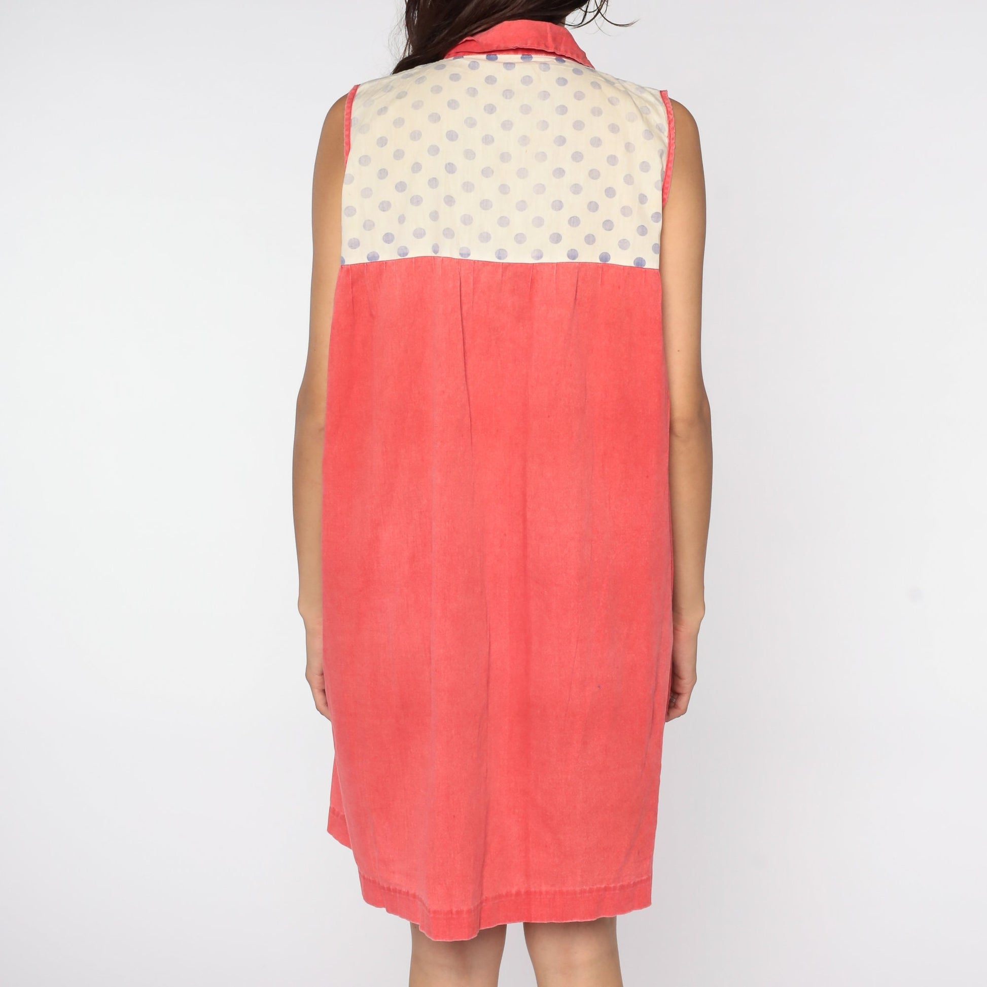 70s Red Pajama Dress Star Moon Embroidered Nightgown Medium